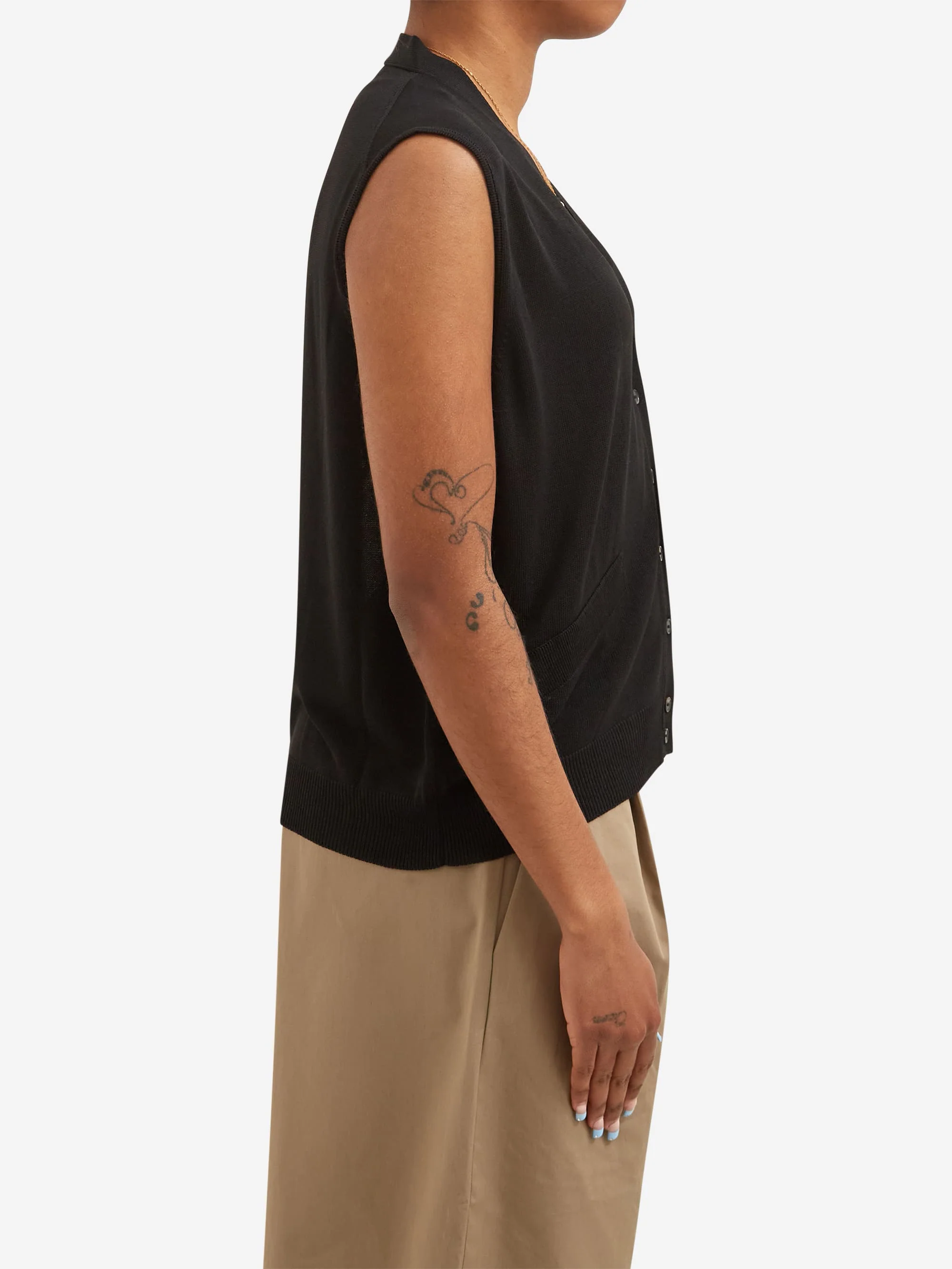 Cordera Oversize Waistcoat - Black - Image 2