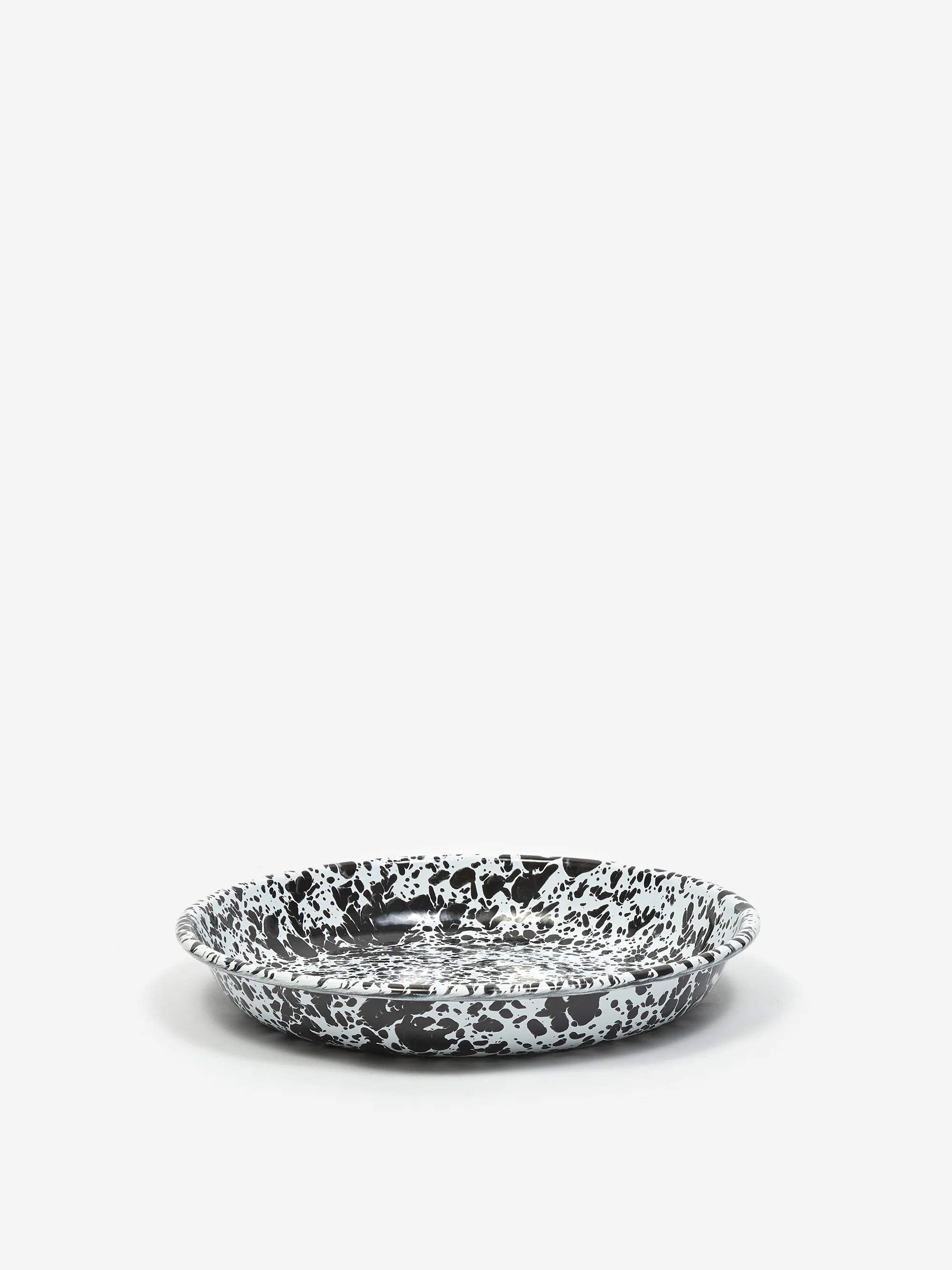 Crow Canyon Splatter Enamelware Pasta Plate - Black/White