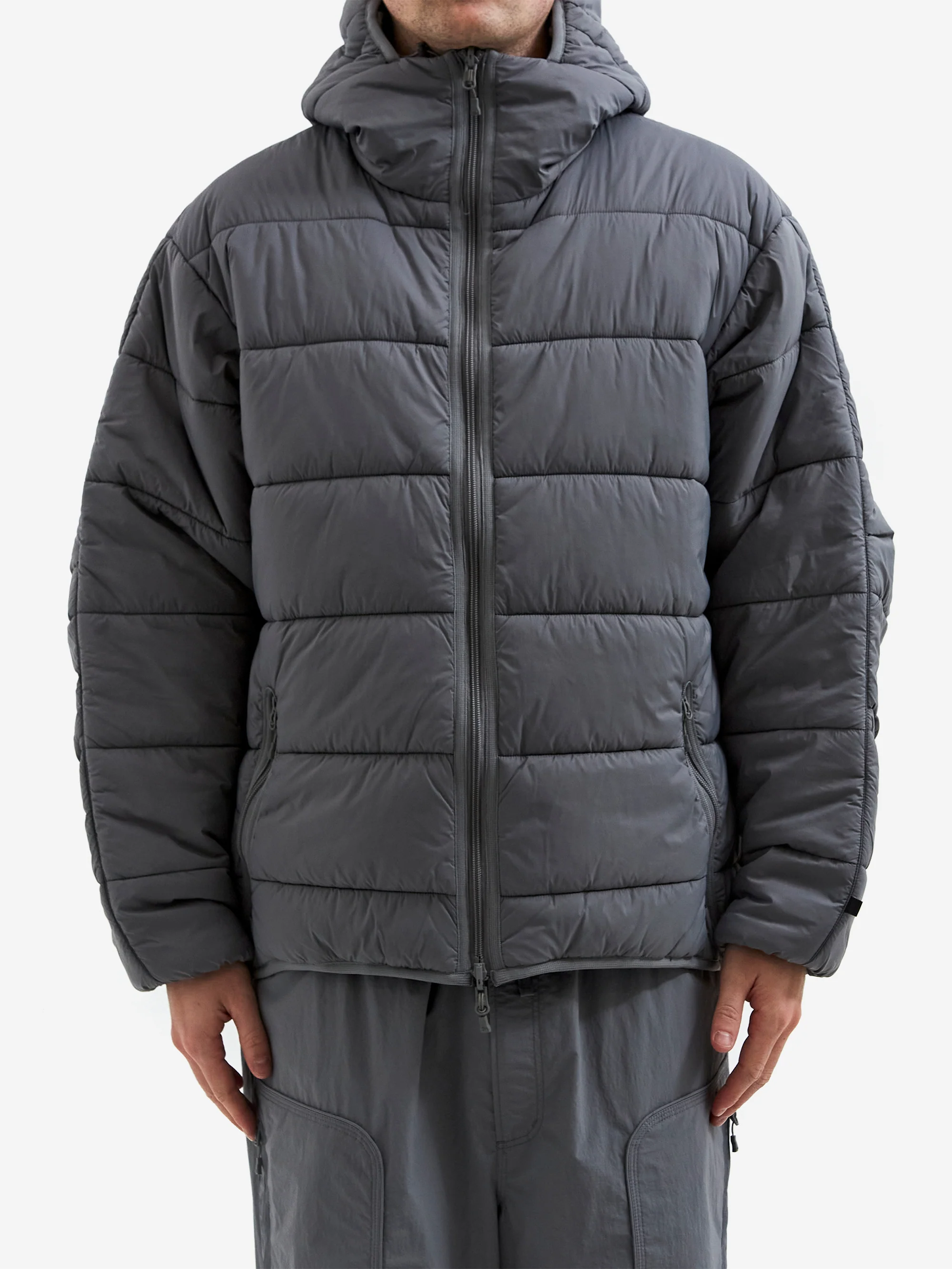DAIWA PIER39 Tech Reversible Climbers Puff Jacket - Light Grey - Image 8