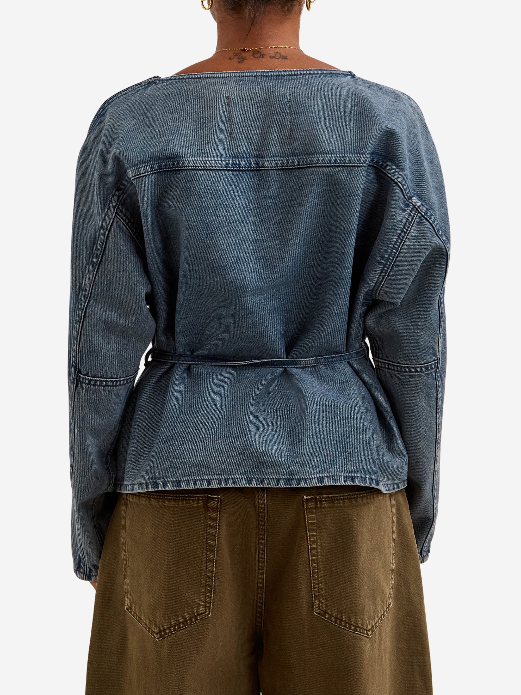 DALA Denim Sweat Top - Worn Ink - Image 3