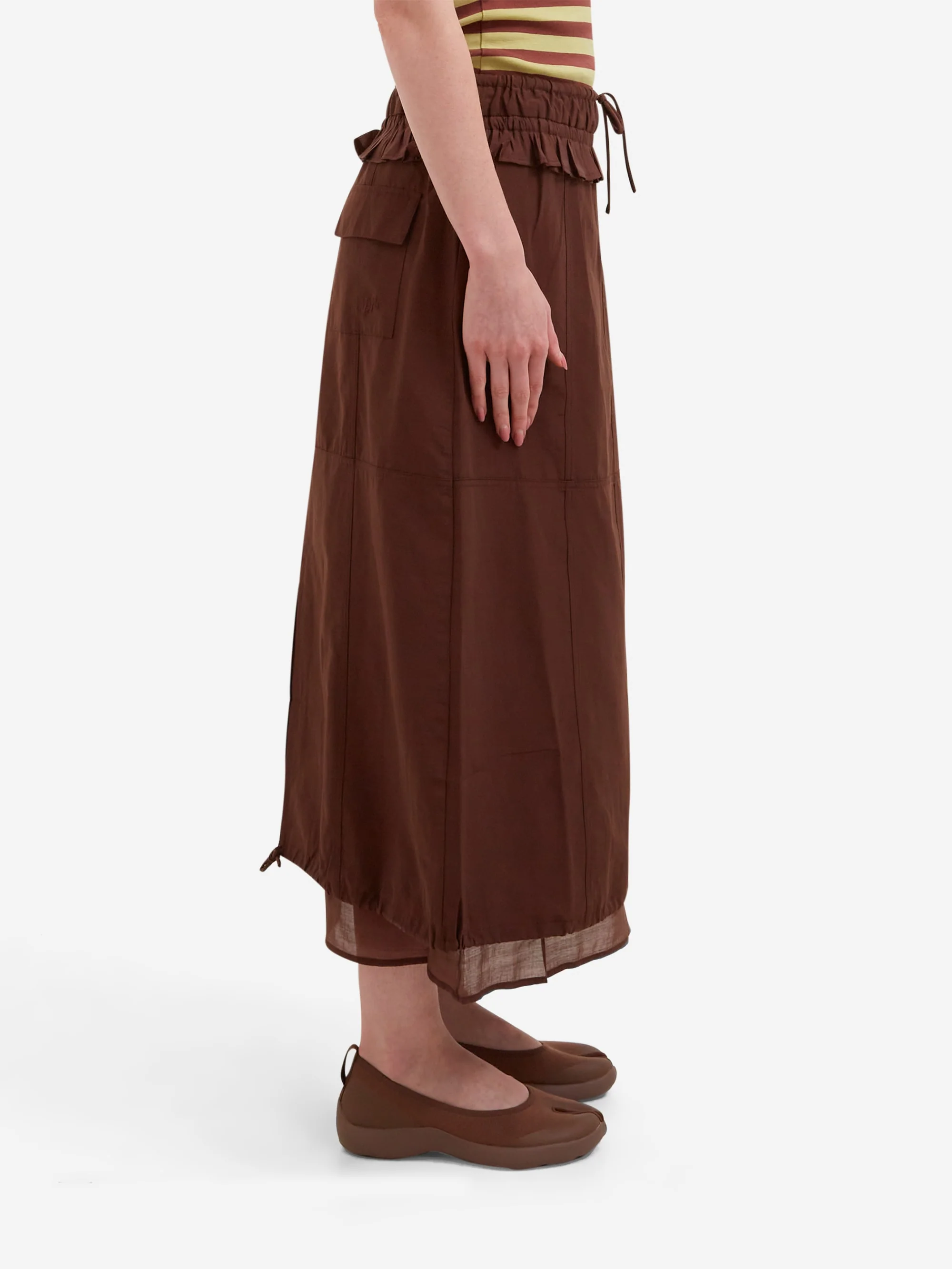 Damson Madder Amber Panel Midi Skirt - Choc - Image 2
