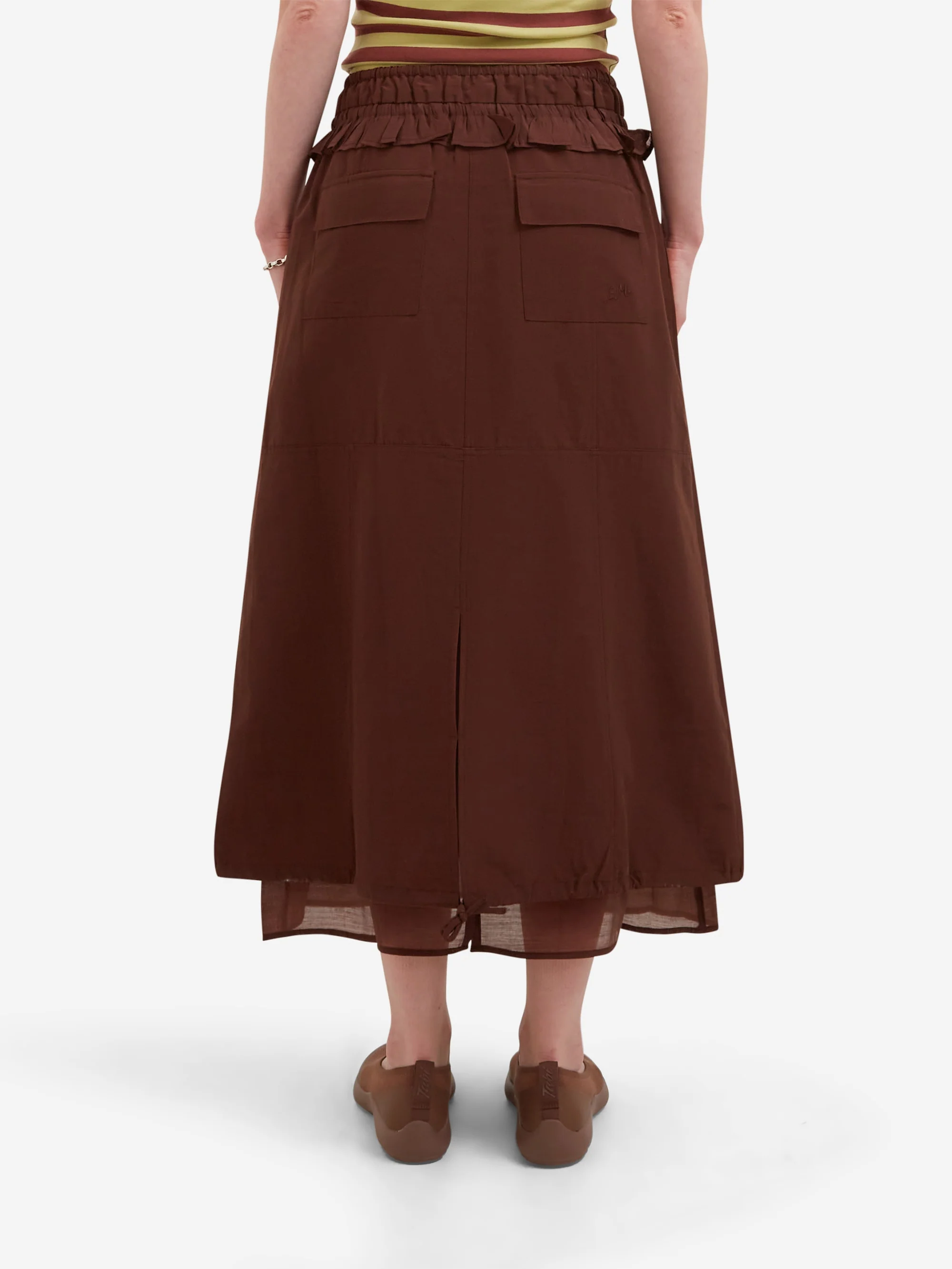 Damson Madder Amber Panel Midi Skirt - Choc - Image 3