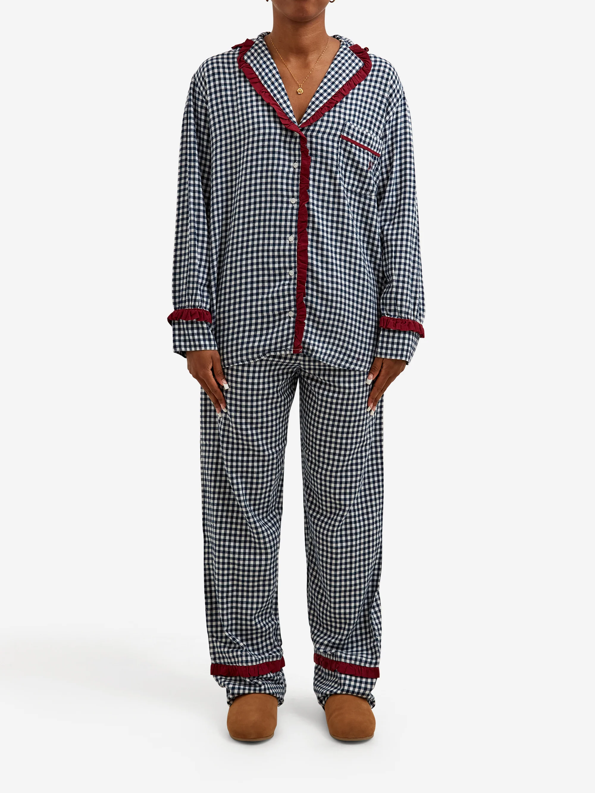 Damson Madder Antonia PJ Set - Navy Gingham