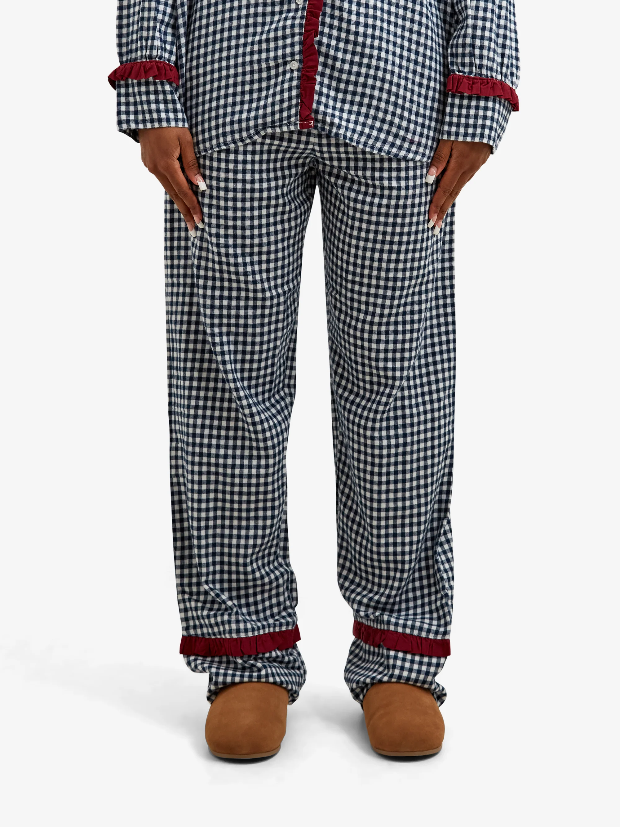 Damson Madder Antonia PJ Set - Navy Gingham - Image 3