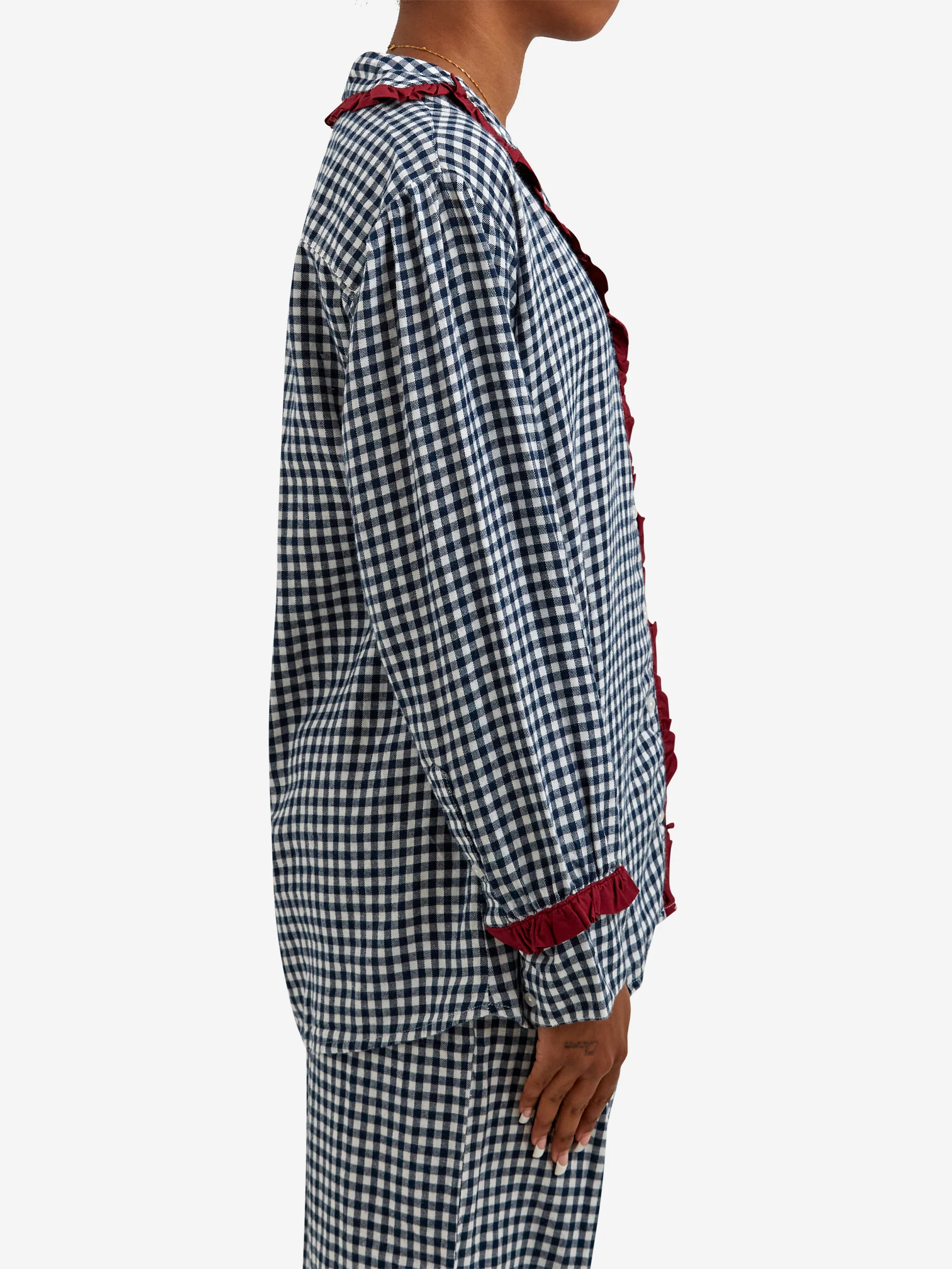 Damson Madder Antonia PJ Set - Navy Gingham - Image 4
