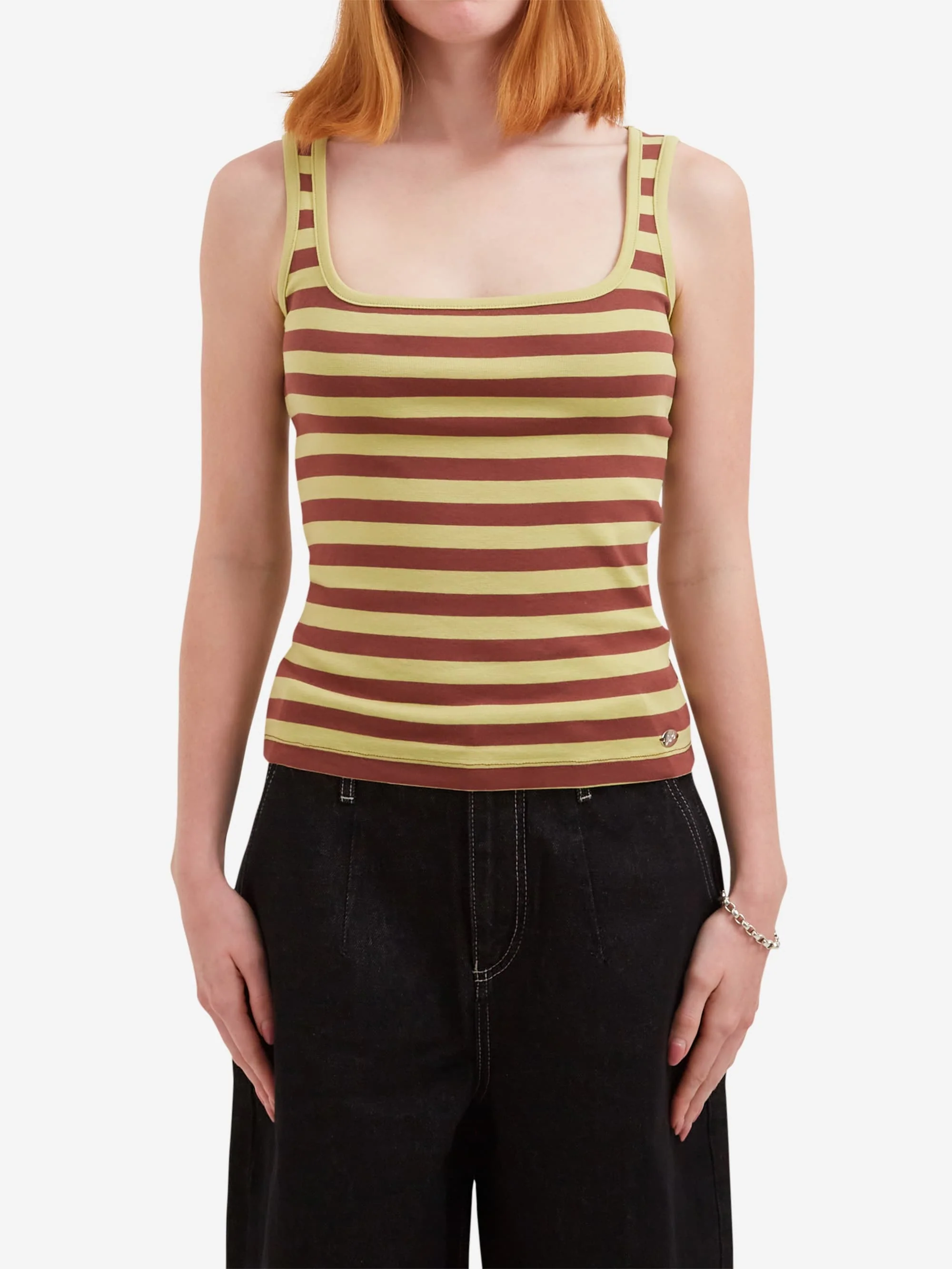 Damson Madder Avielle Tank - Green Stripe