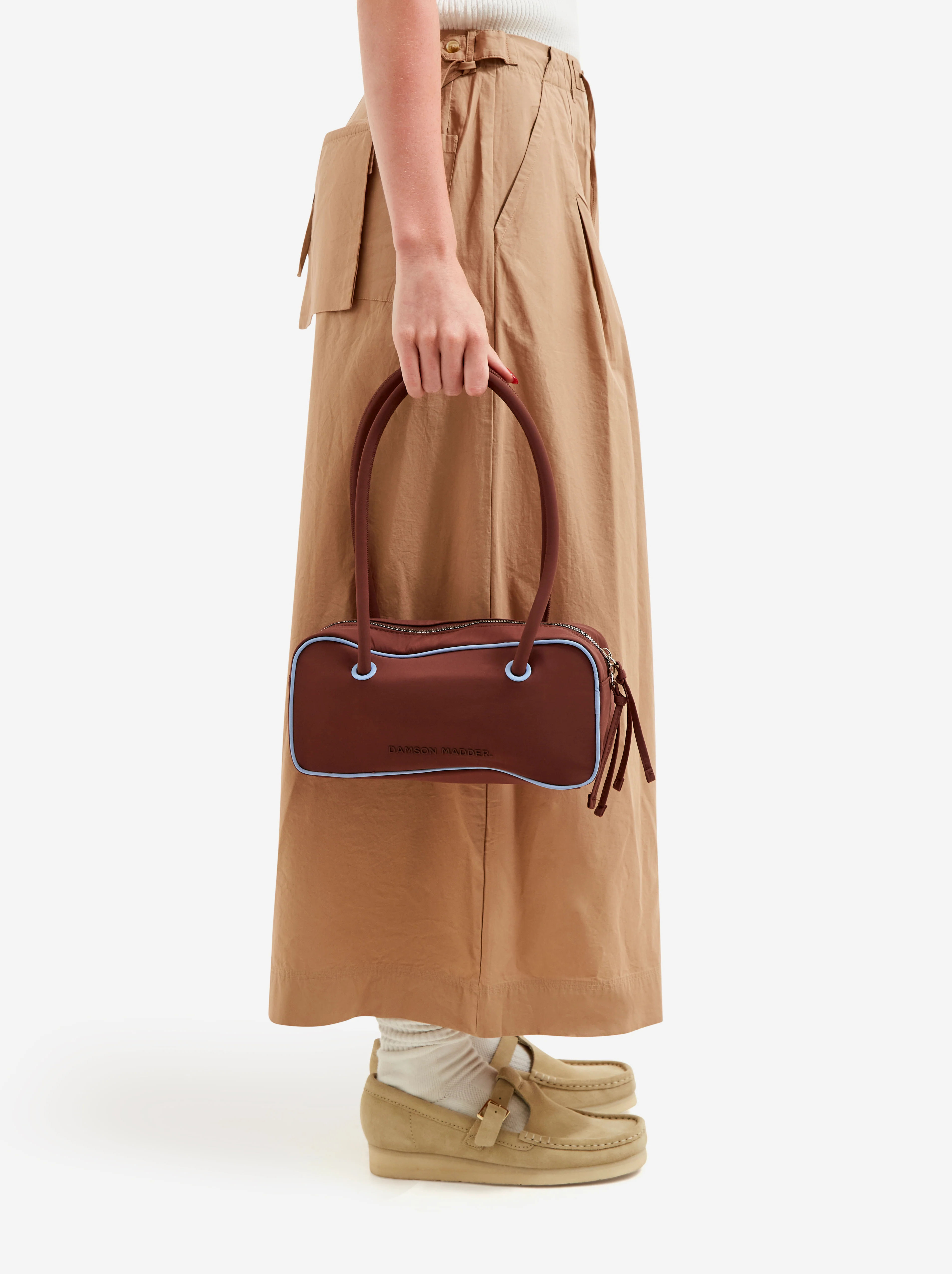 Damson Madder Benny Mini Bowler Bag - Choc/Blue - Image 2