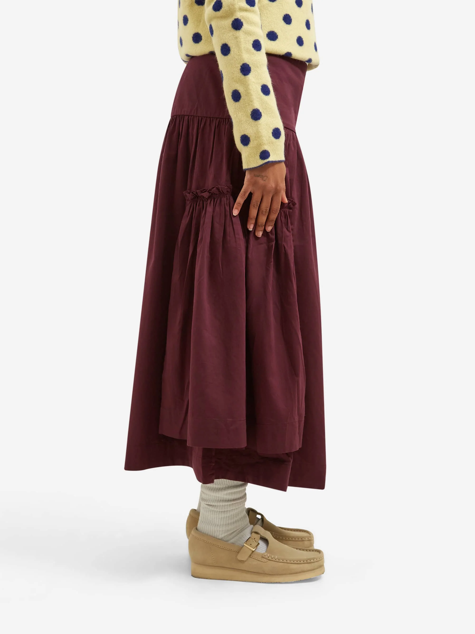 Damson Madder Berta Midi Skirt - Fig - Image 2