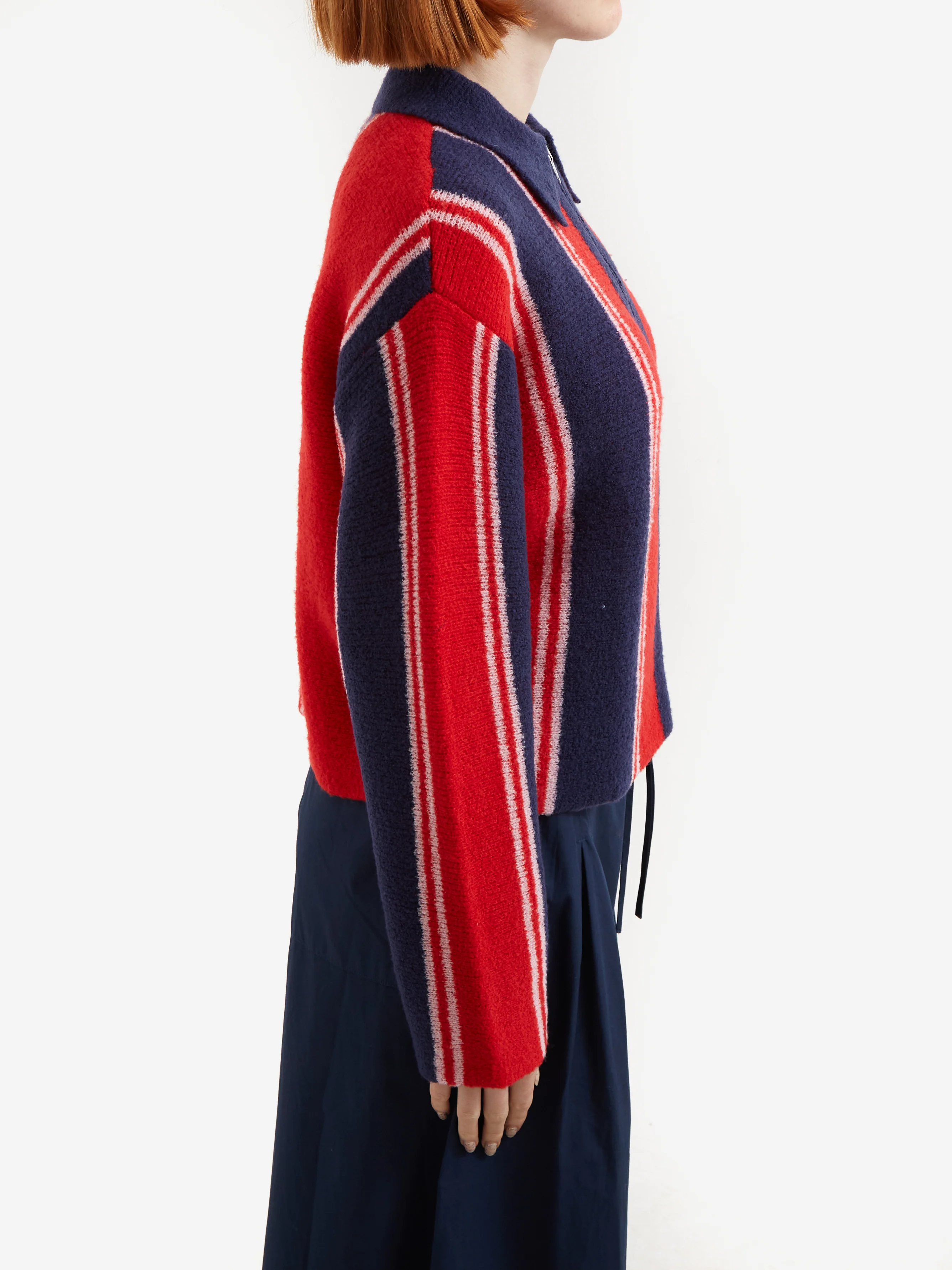 Damson Madder Bibi Boxy Merino Wool Cardigan - Multi - Image 2