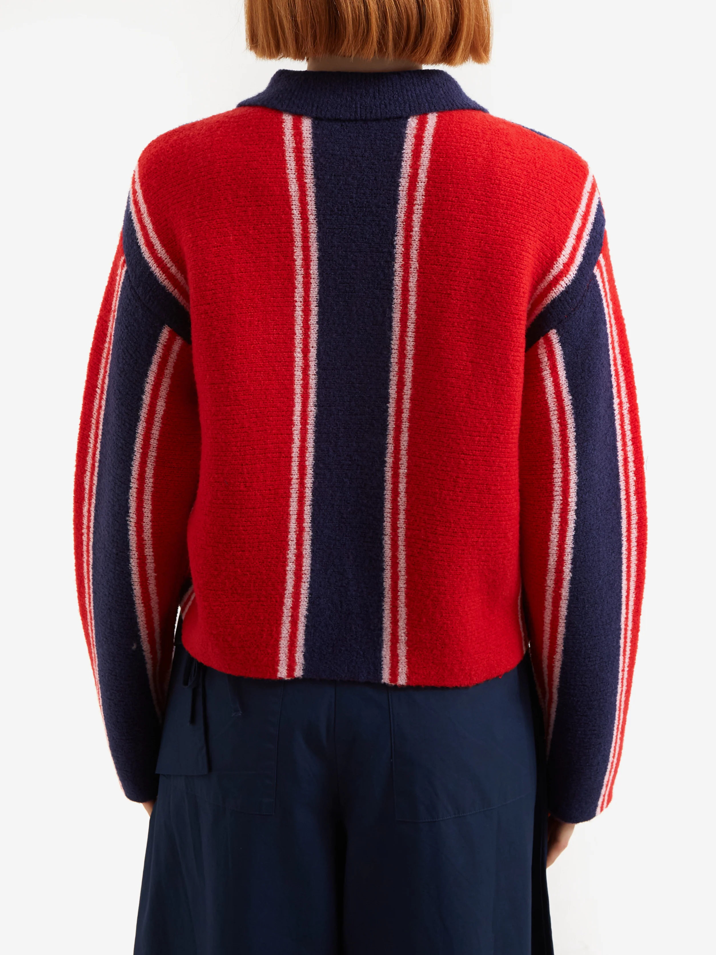 Damson Madder Bibi Boxy Merino Wool Cardigan - Multi - Image 3