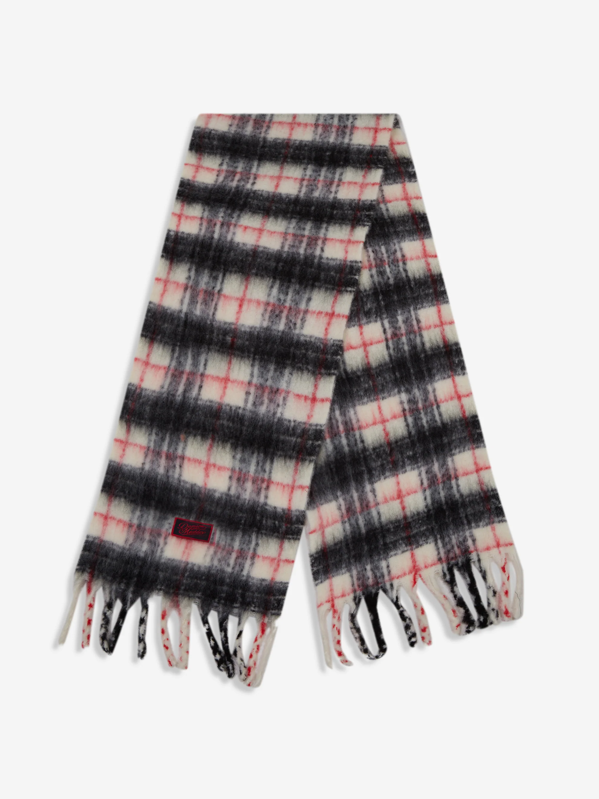Damson Madder Brushed Oversized Scarf - Butter Check