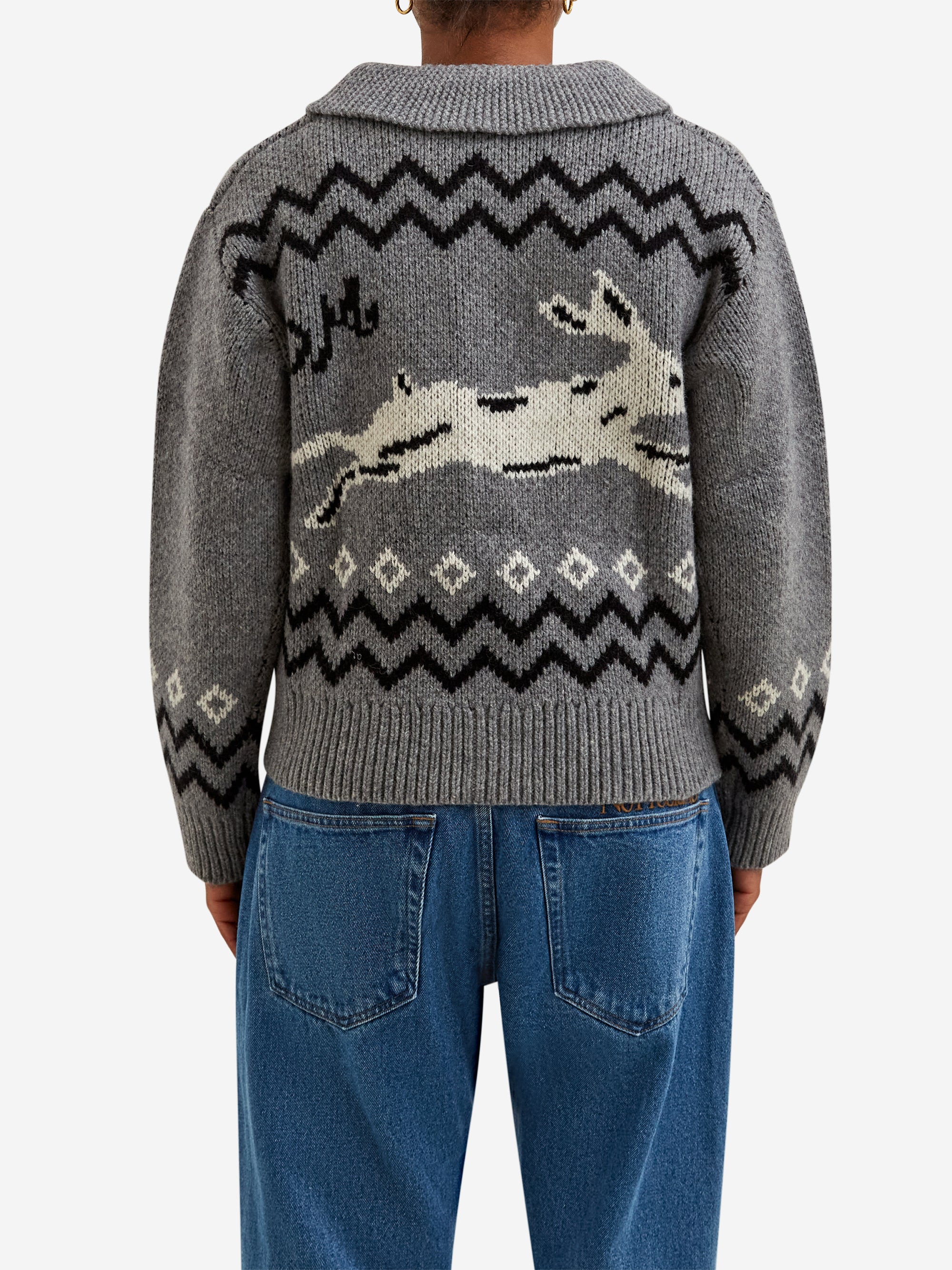 Damson Madder Cecily Collar Cardigan - Bunny Intarsia - Image 4