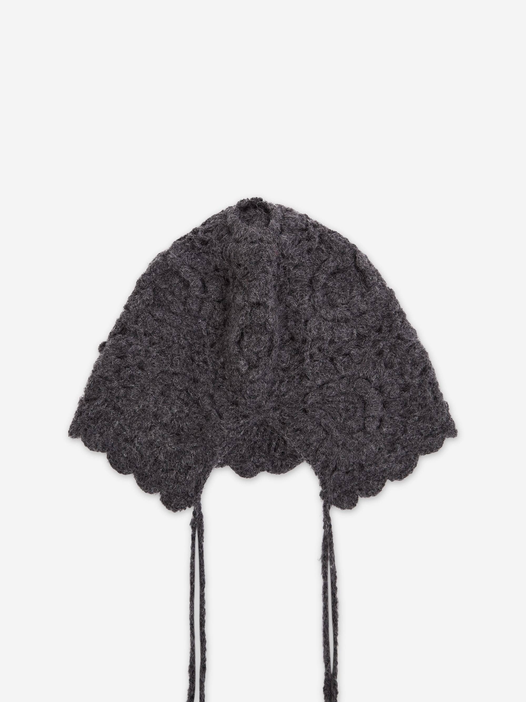 Damson Madder Crochet Bonnet - Charcoal Marl - Image 2