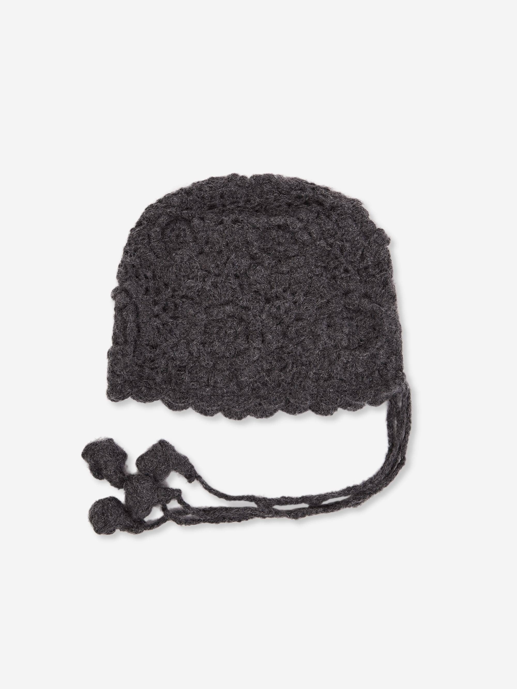Damson Madder Crochet Bonnet - Charcoal Marl - Image 3