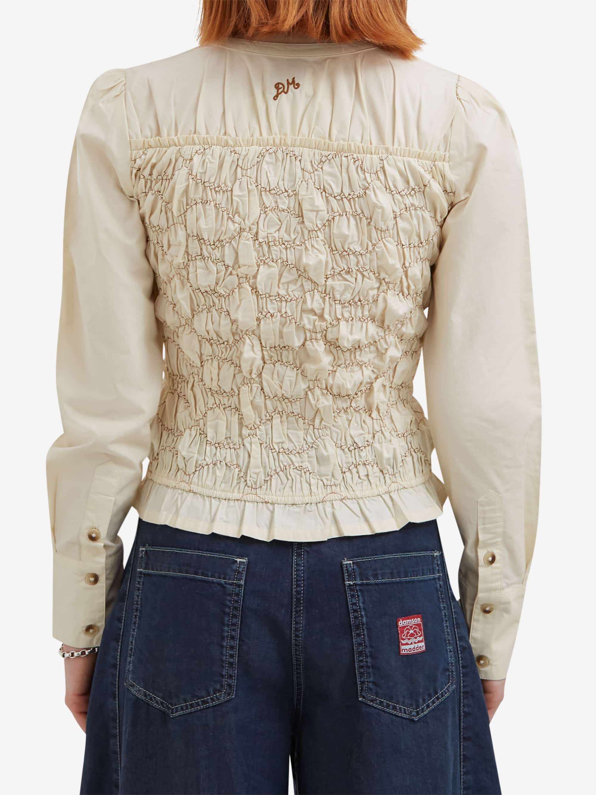 Damson Madder Elliana Smocked Cardigan - Butter - Image 3