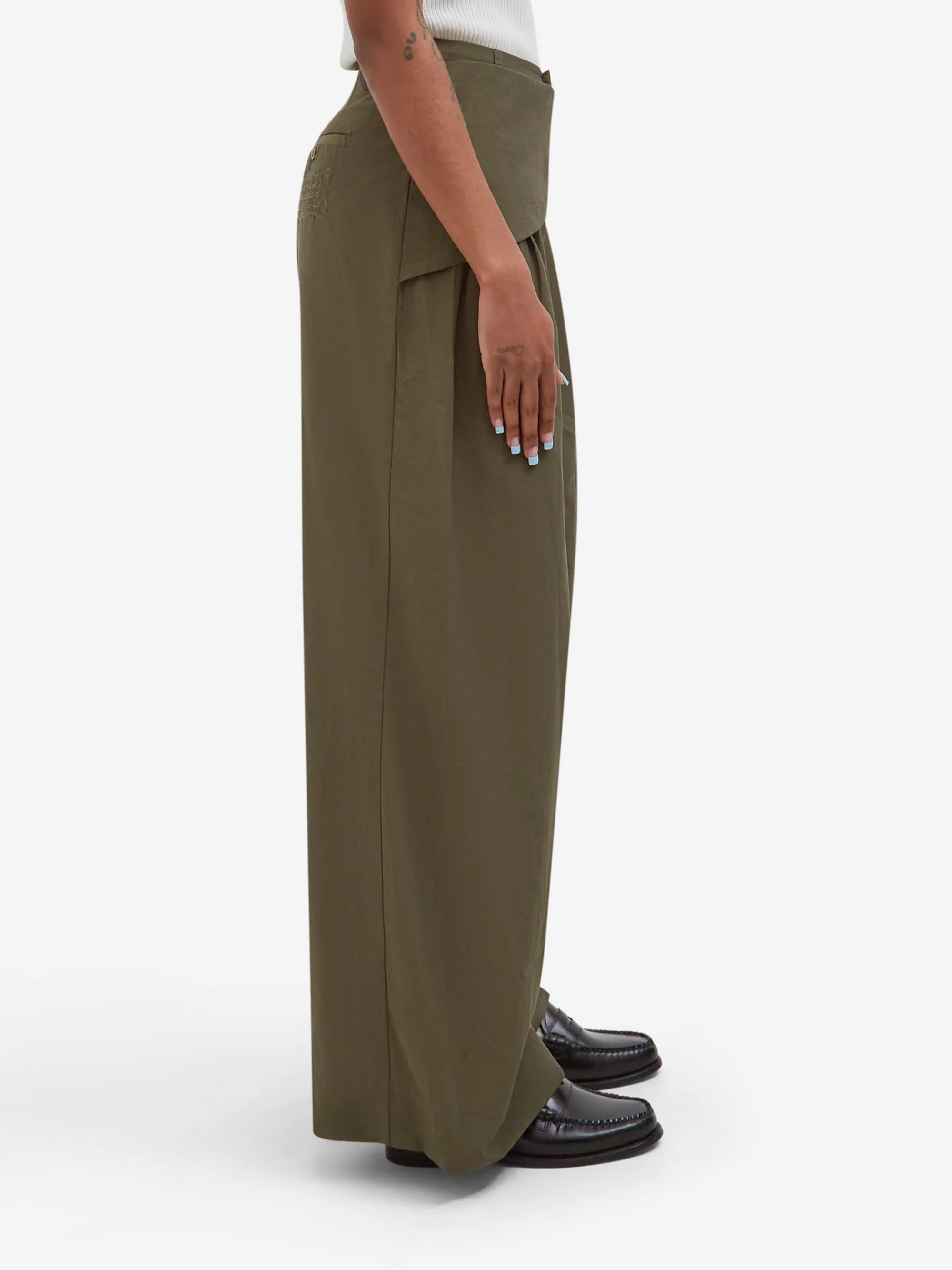 Damson Madder Fabia Trouser - Khaki - Image 2