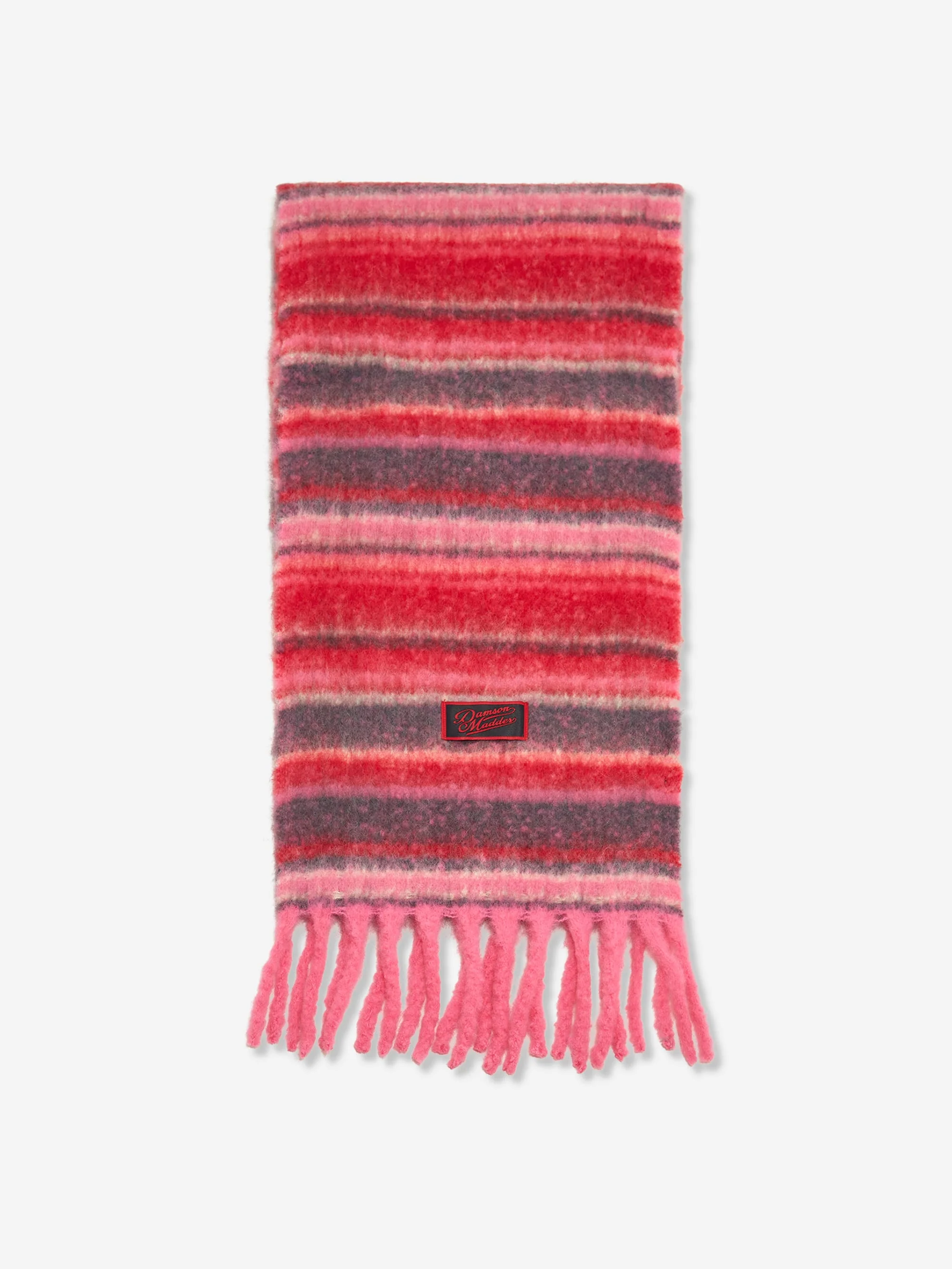 Damson Madder Fluffy Scarf - Pink Pop Stripe - Image 3