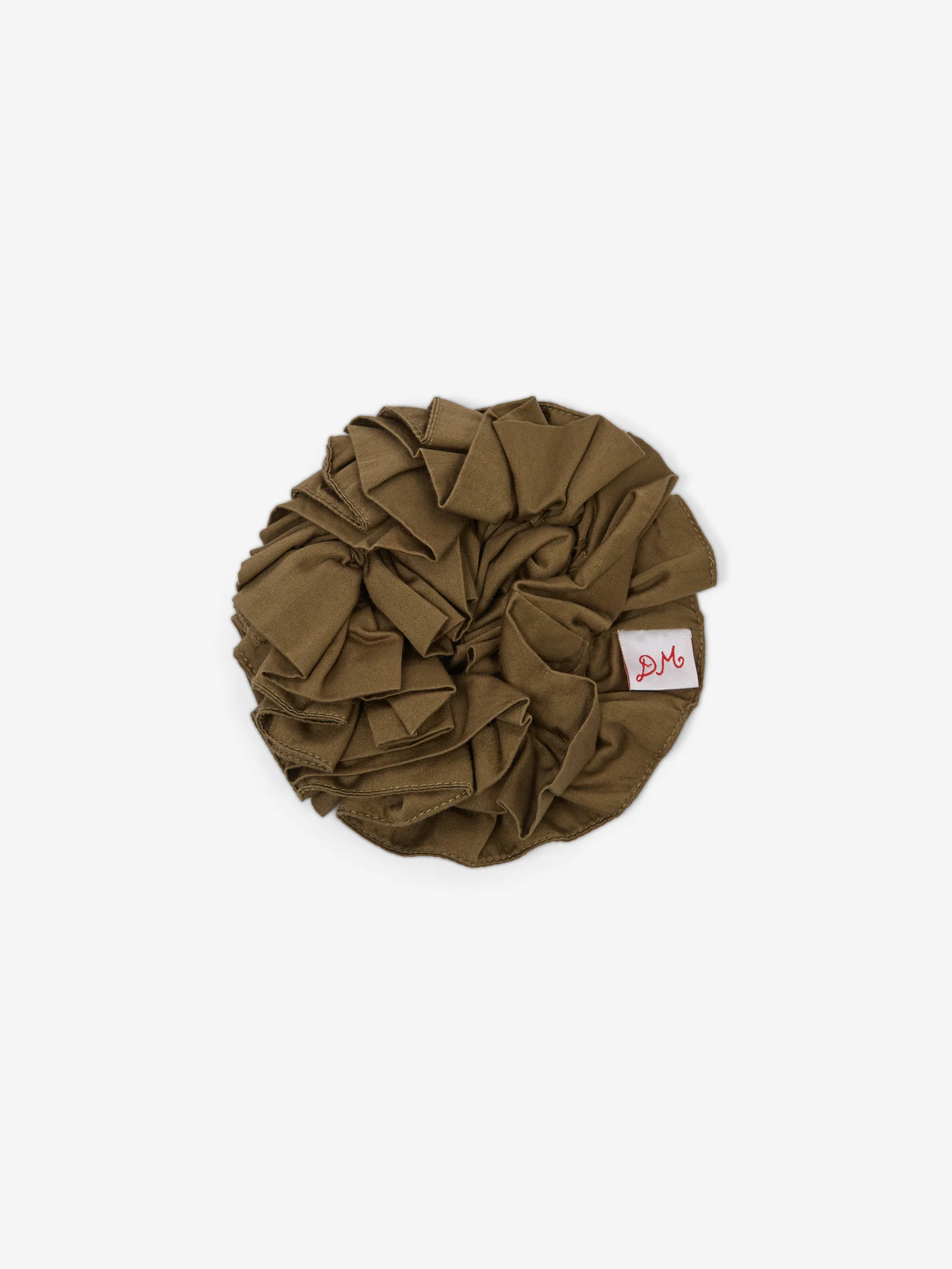 Damson Madder Garter Scrunchie - Olive Satin