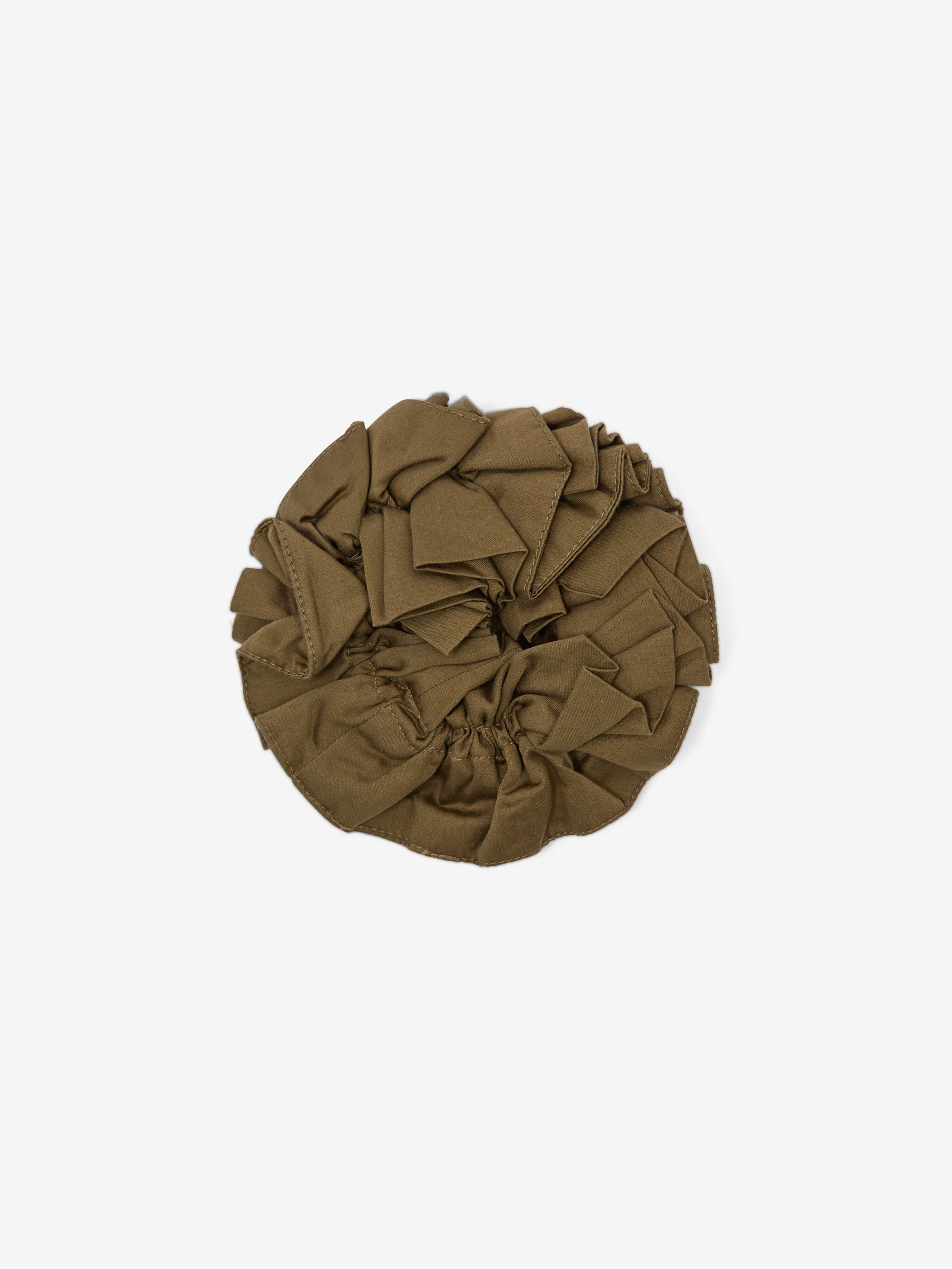 Damson Madder Garter Scrunchie - Olive Satin - Image 2