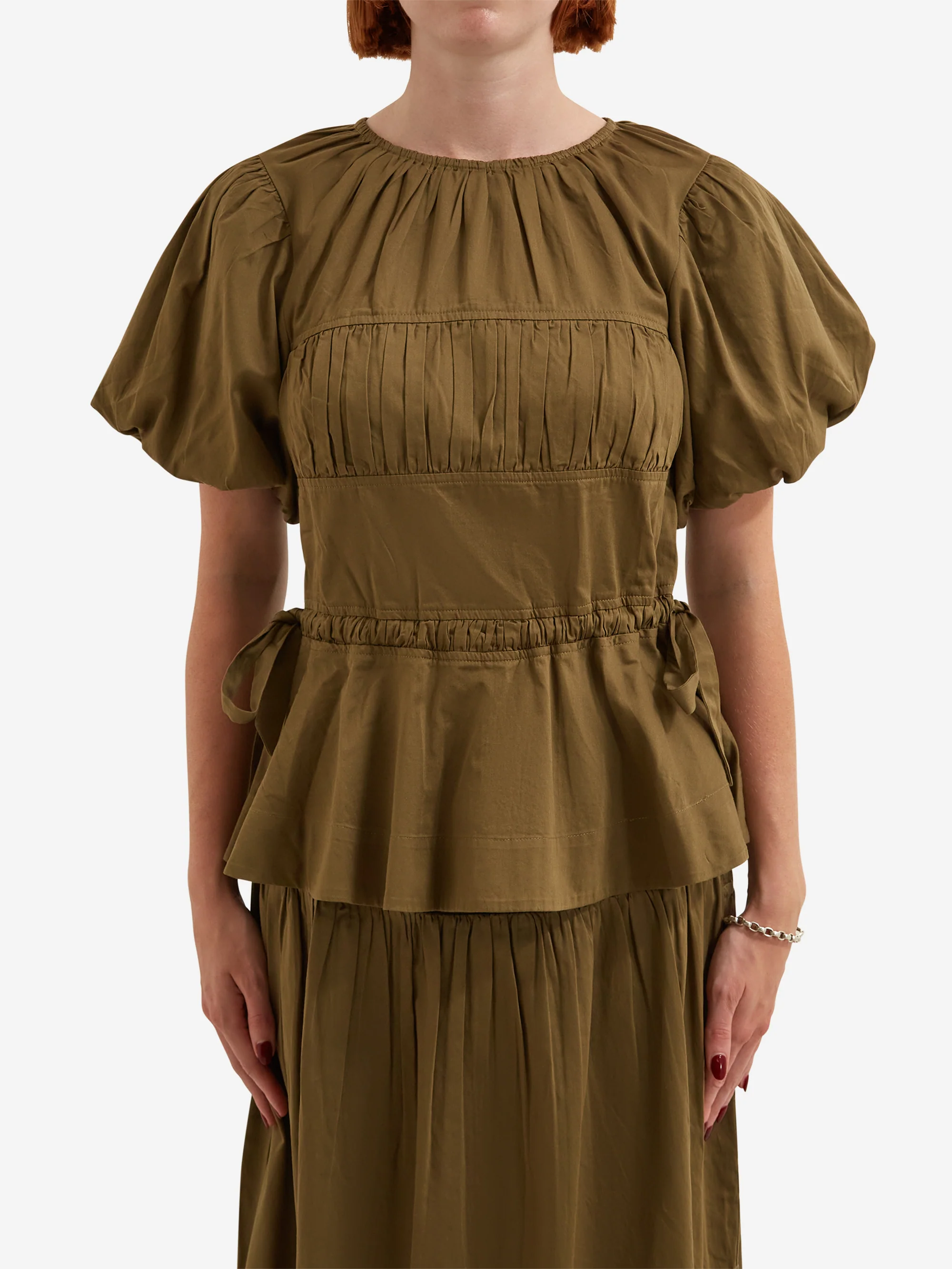 Damson Madder Hadley Blouse - Olive Jacquard