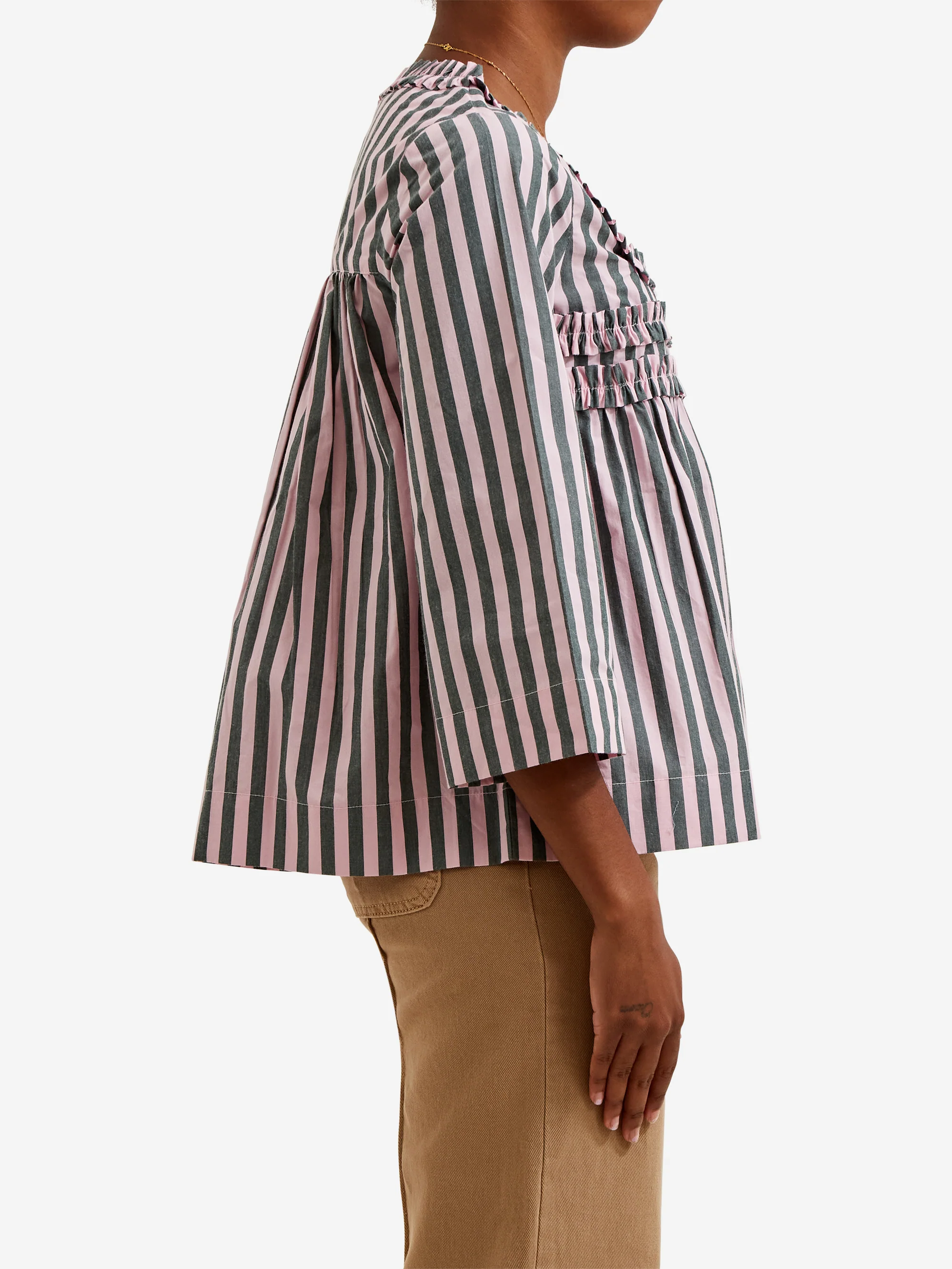 Damson Madder Leilani Blouse - Garden Tulle Stripe - Image 2