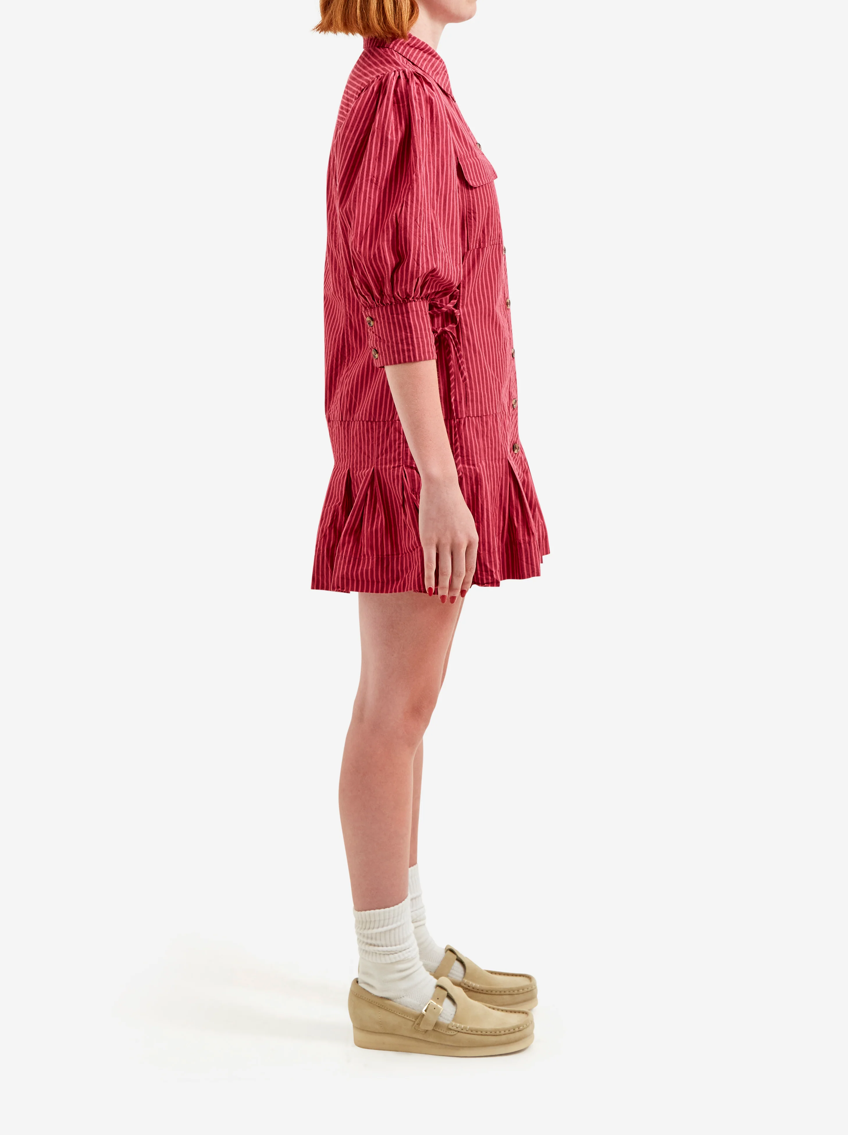 Damson Madder Maisie Mini Shirt Dress - Berry Business - Image 2