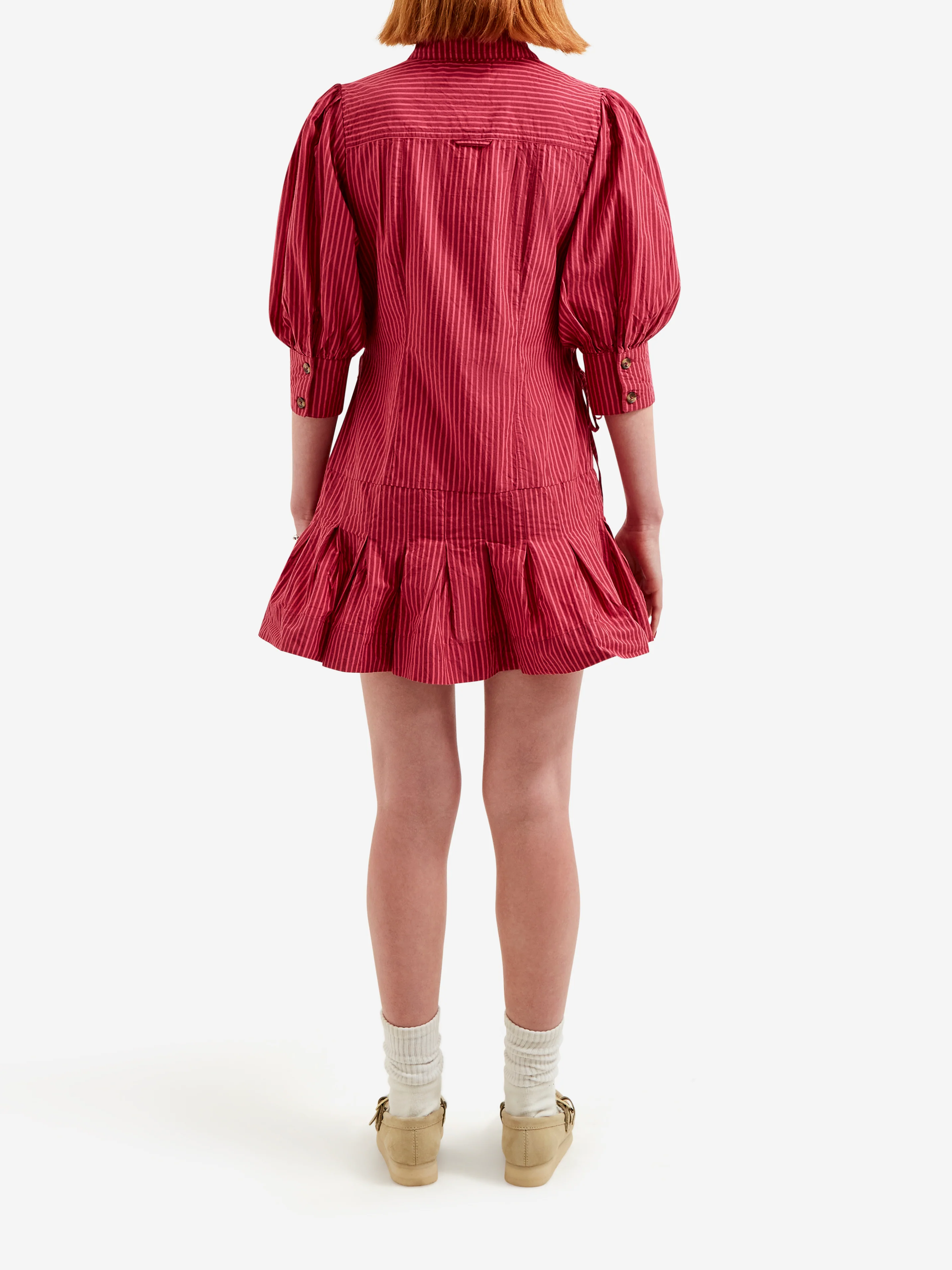 Damson Madder Maisie Mini Shirt Dress - Berry Business - Image 3