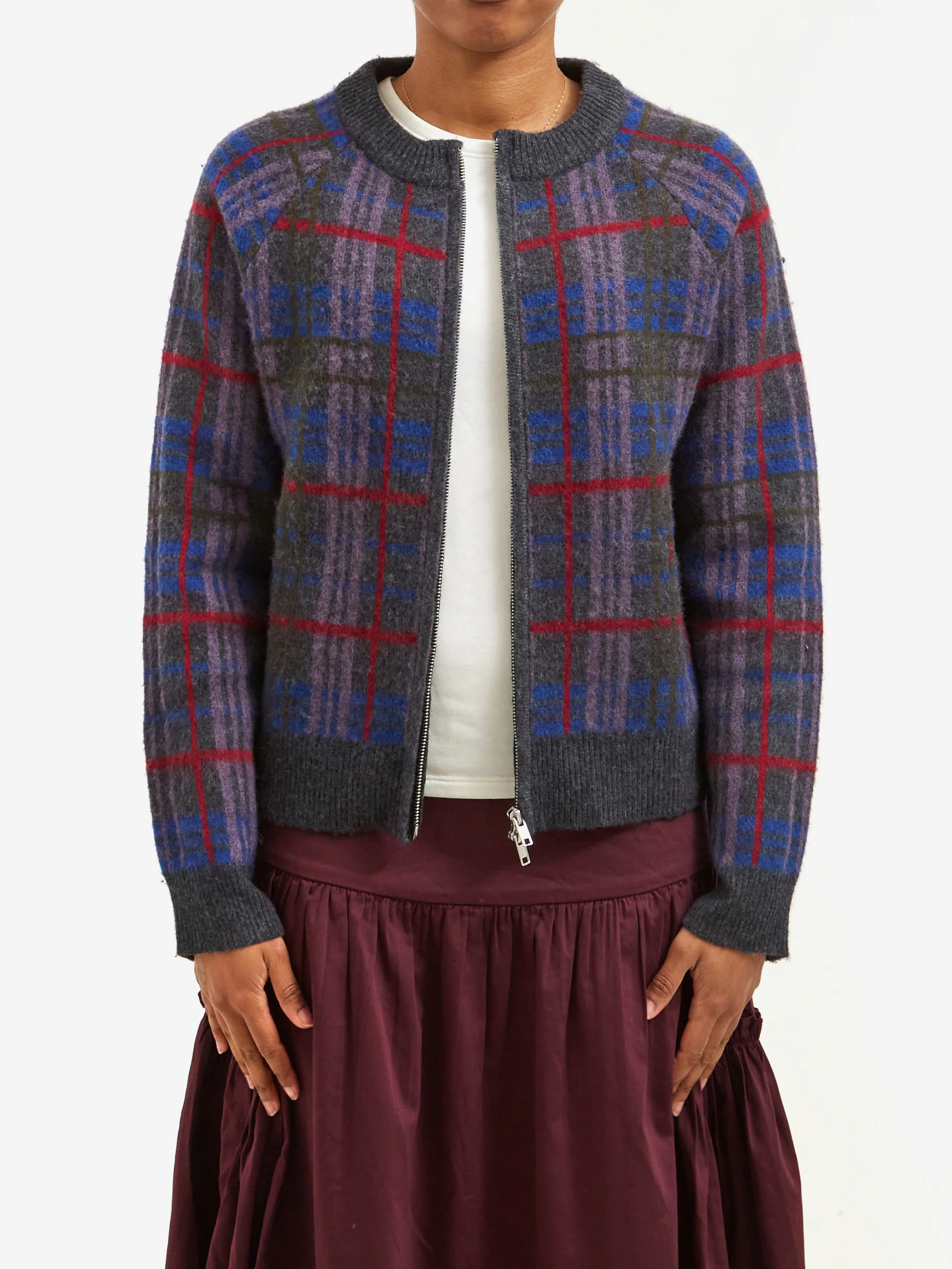 Damson Madder Minah Cardigan - Multi Check - Image 2