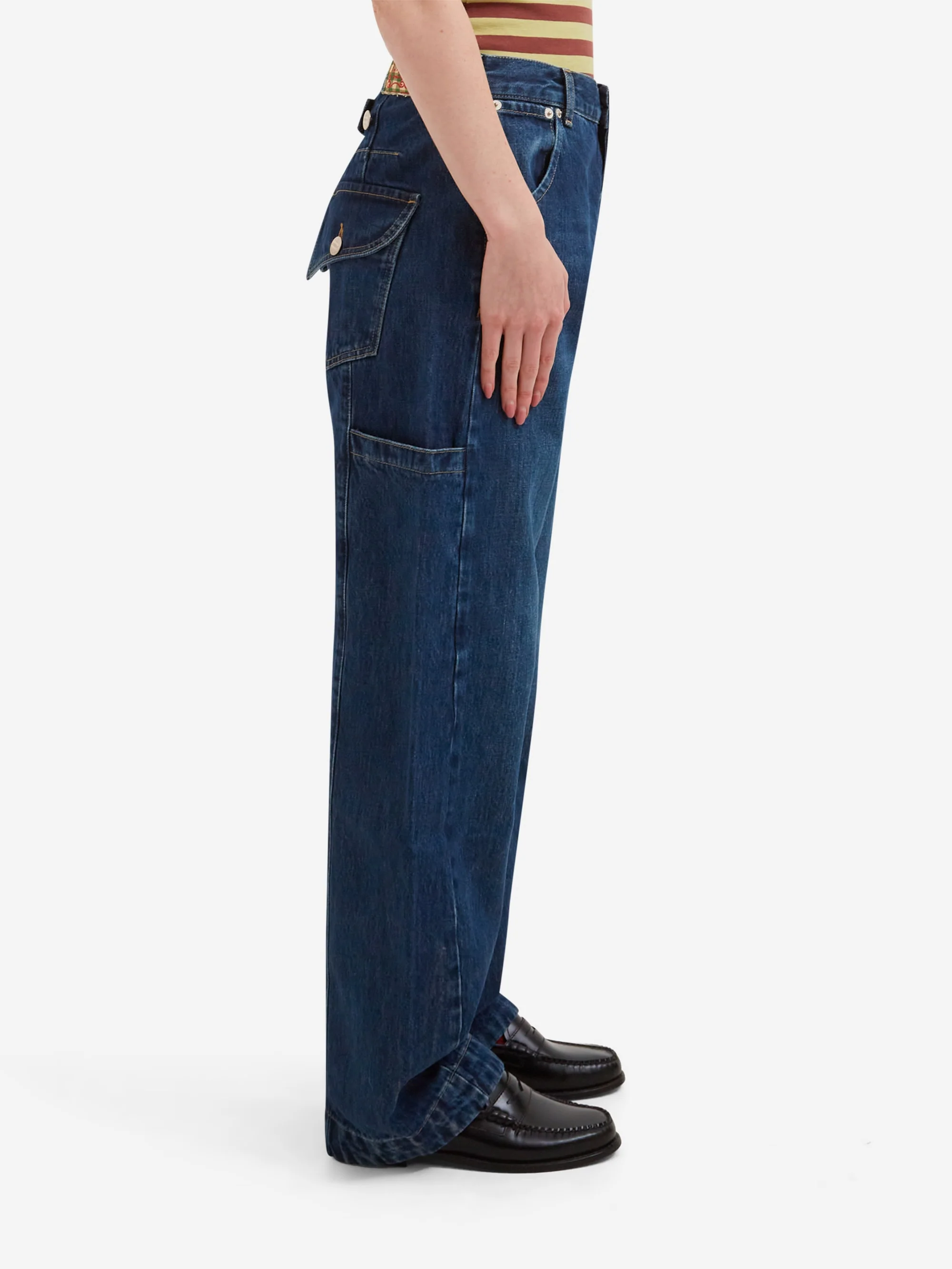 Damson Madder Nina Barrel Jean - Mid Blue Wash - Image 2