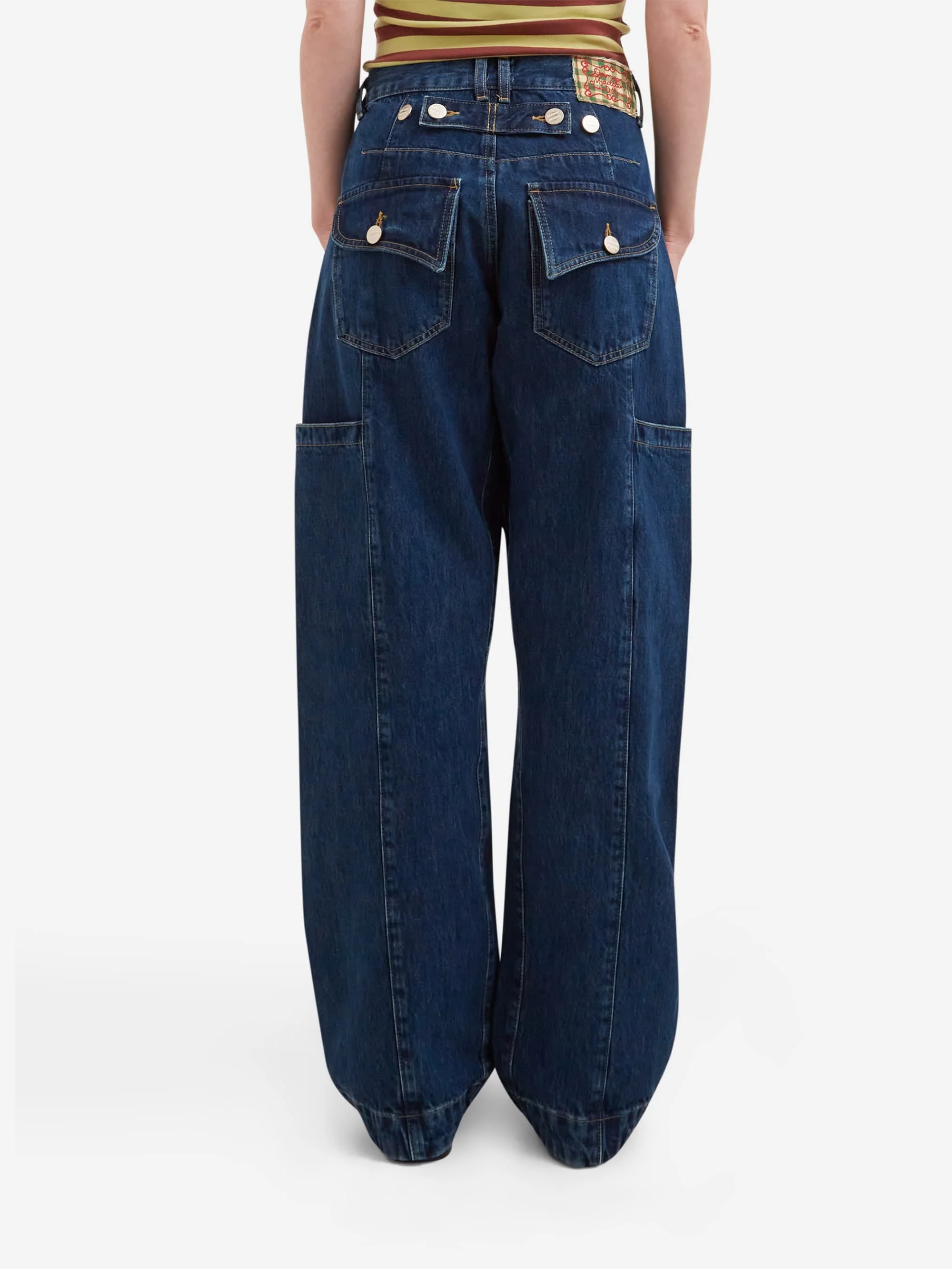 Damson Madder Nina Barrel Jean - Mid Blue Wash - Image 3