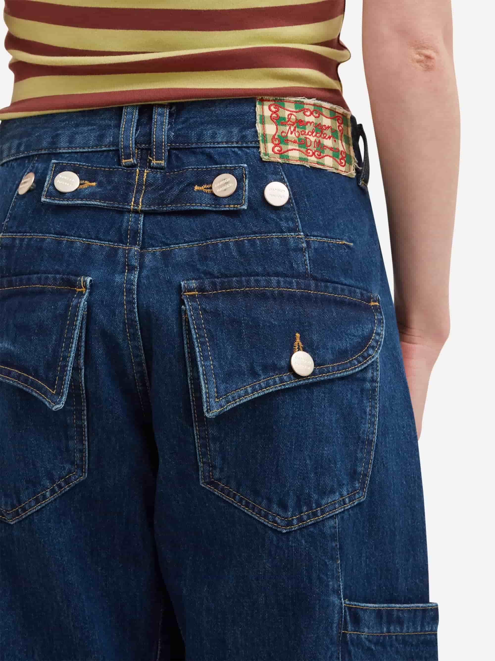 Damson Madder Nina Barrel Jean - Mid Blue Wash - Image 4