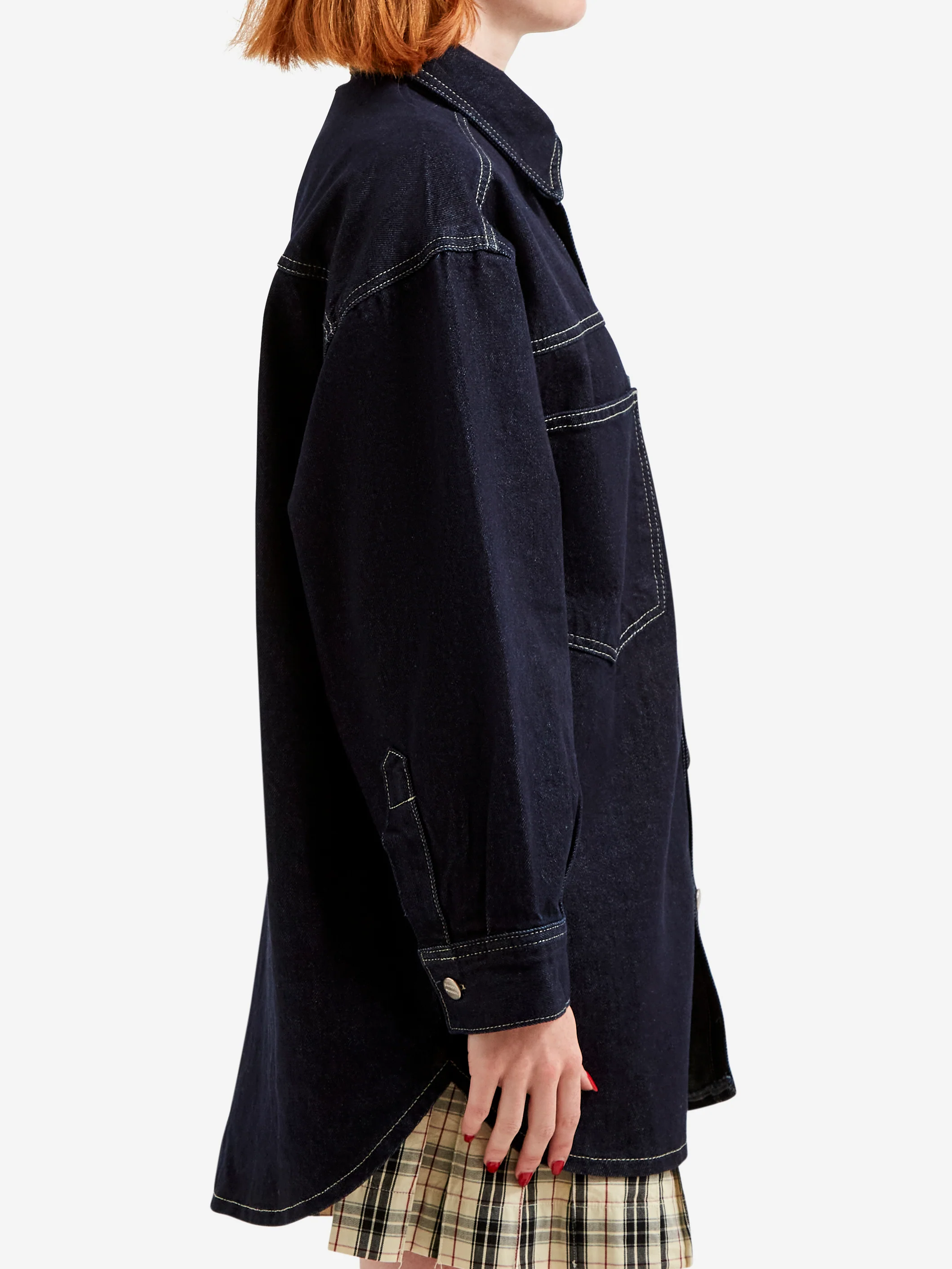 Damson Madder Nova Oversized Shacket - Indigo - Image 3