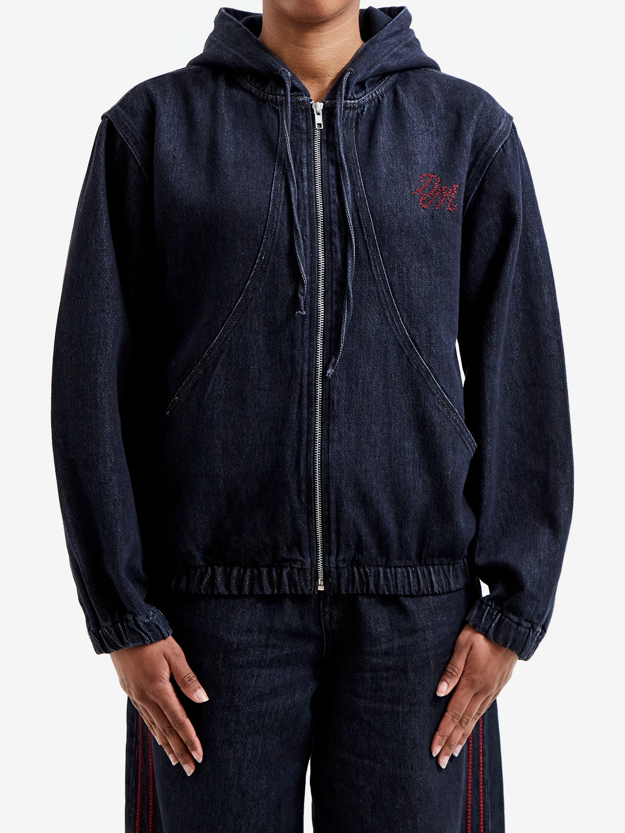 Damson Madder Orson Denim Hoodie - Eclipse Wash - Image 2