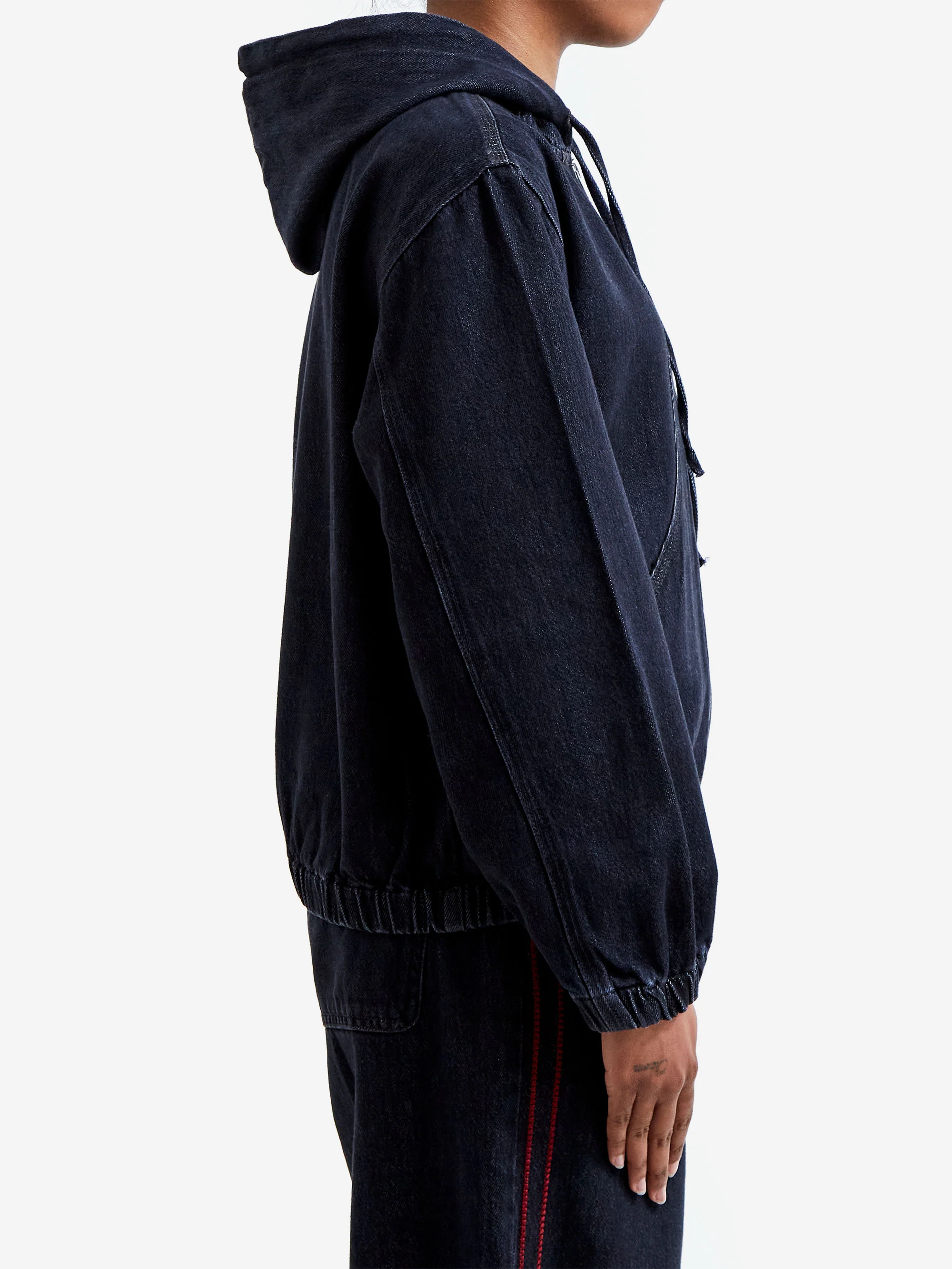 Damson Madder Orson Denim Hoodie - Eclipse Wash - Image 3
