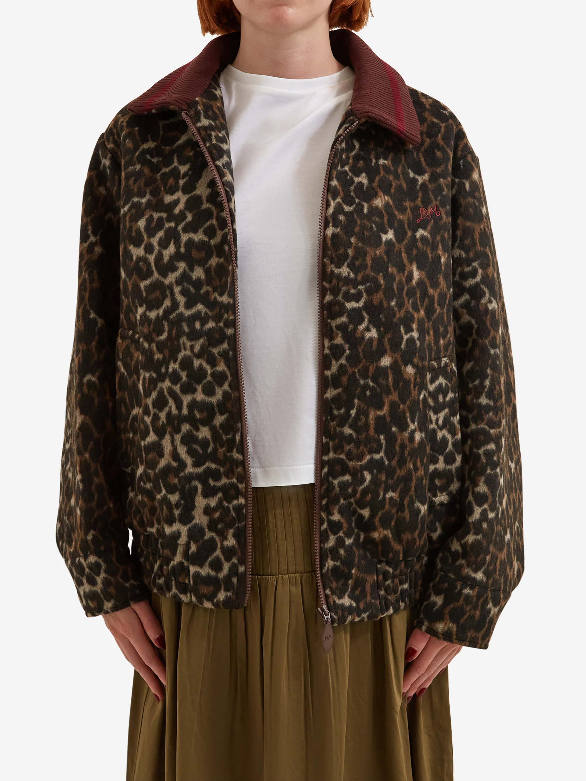 Damson Madder Pixie Wool Bomber - Leopard - Image 2