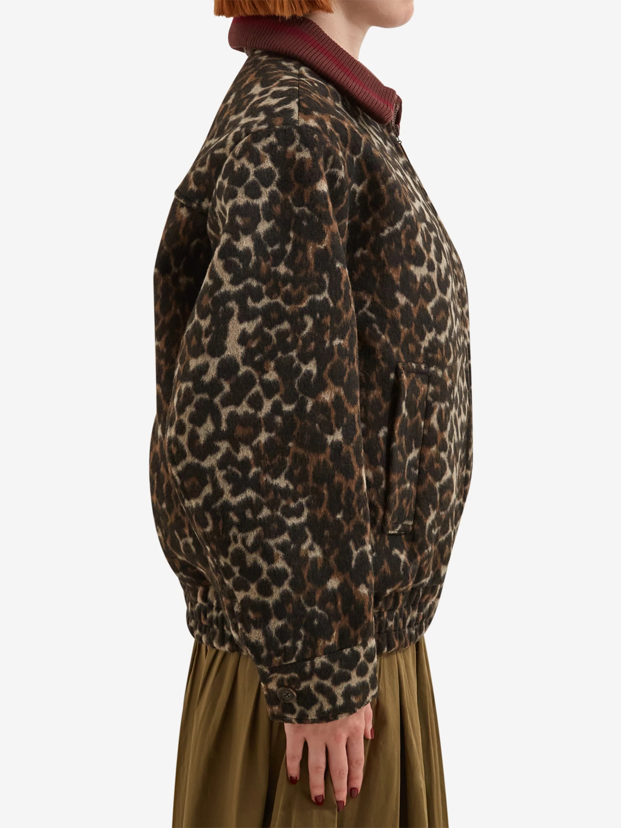 Damson Madder Pixie Wool Bomber - Leopard - Image 3