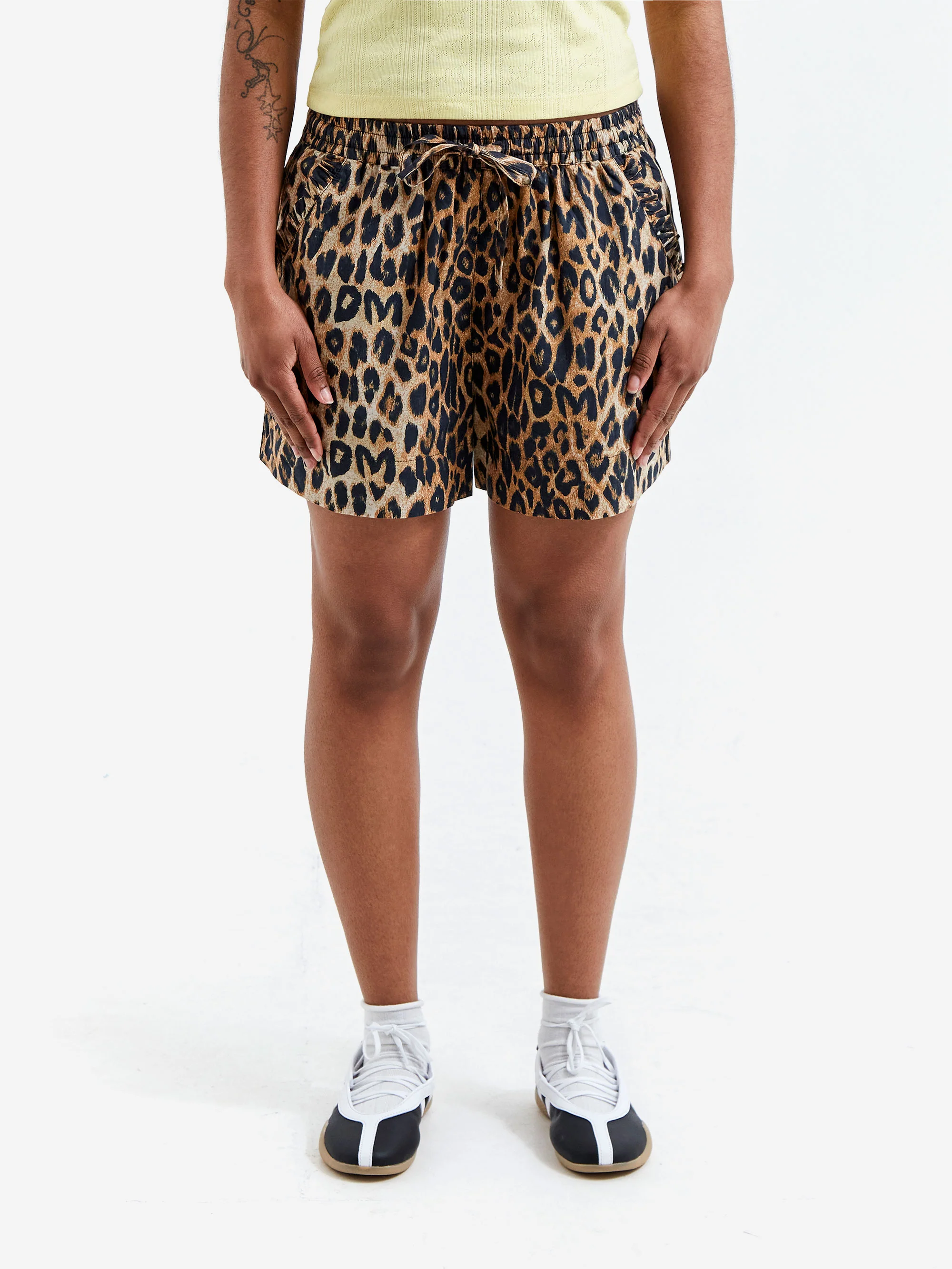 Damson Madder Pull On Shorts - Leopard
