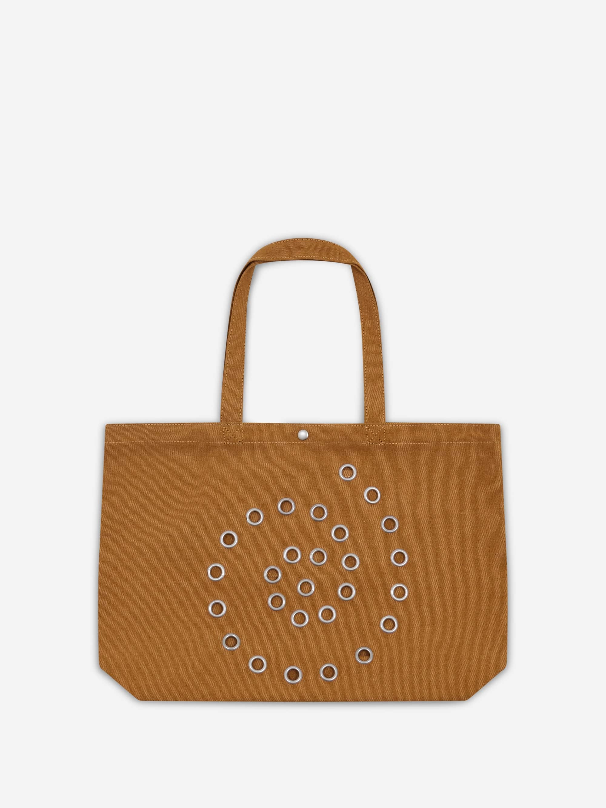 Damson Madder Raine Swirly Eyelet Tote Bag - Toffee