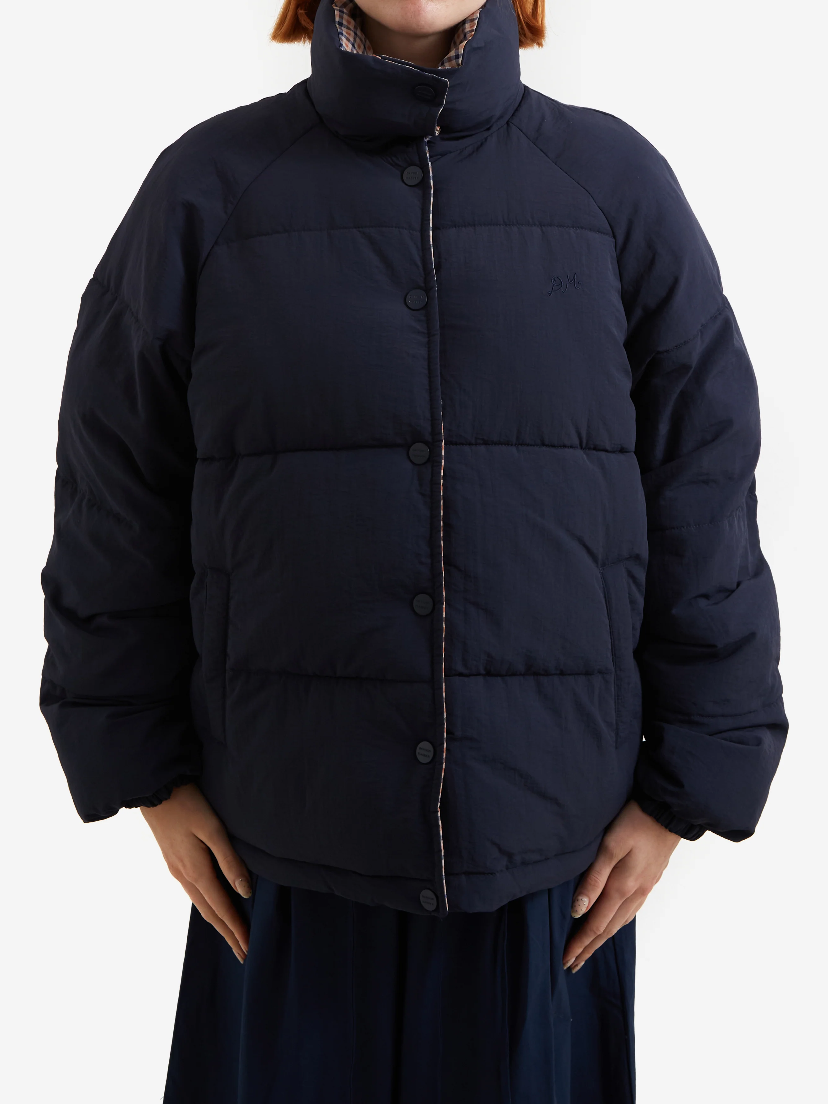 Damson Madder Reversible Opal Puffer - Navy - Image 3