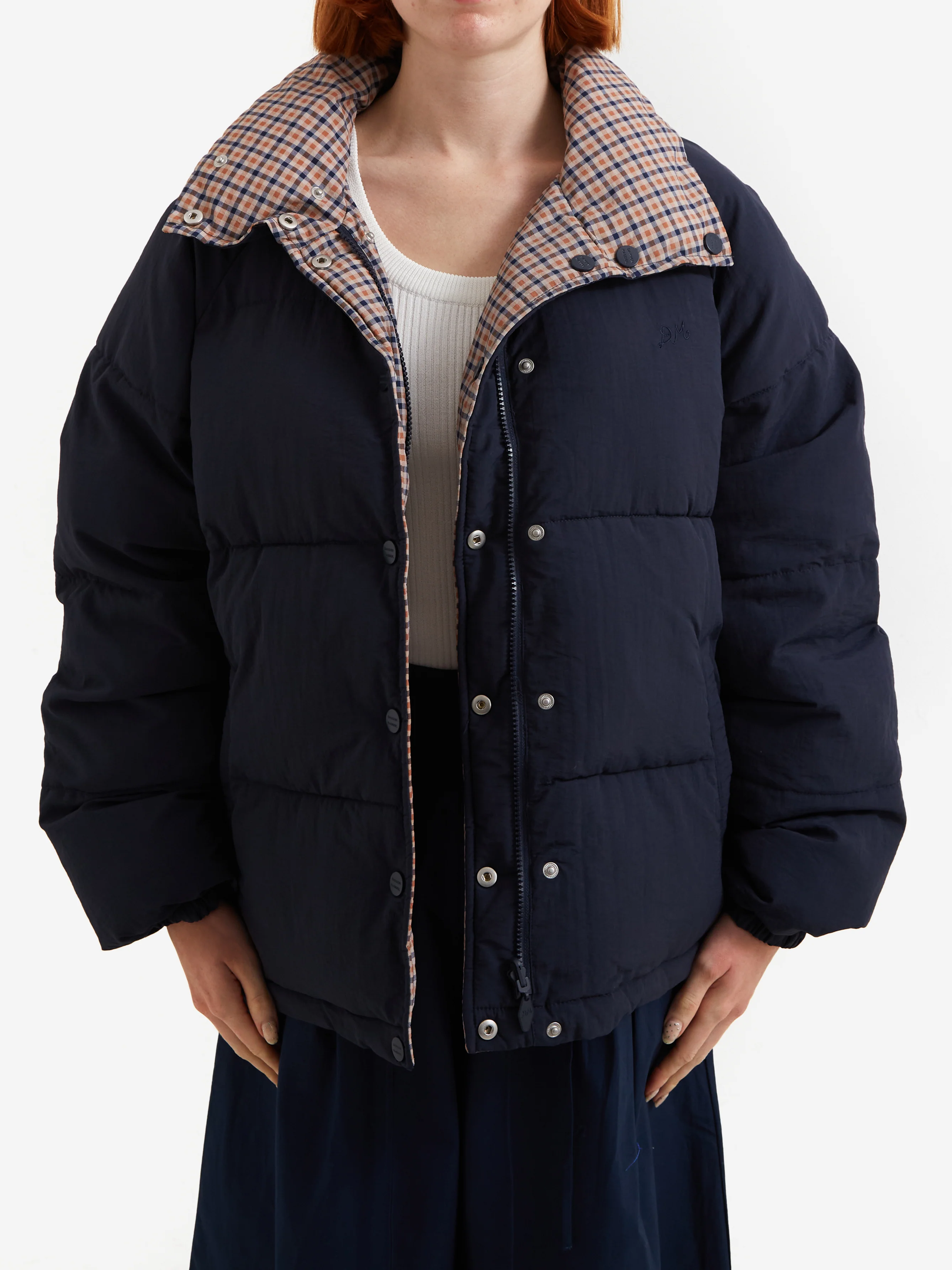 Damson Madder Reversible Opal Puffer - Navy - Image 4