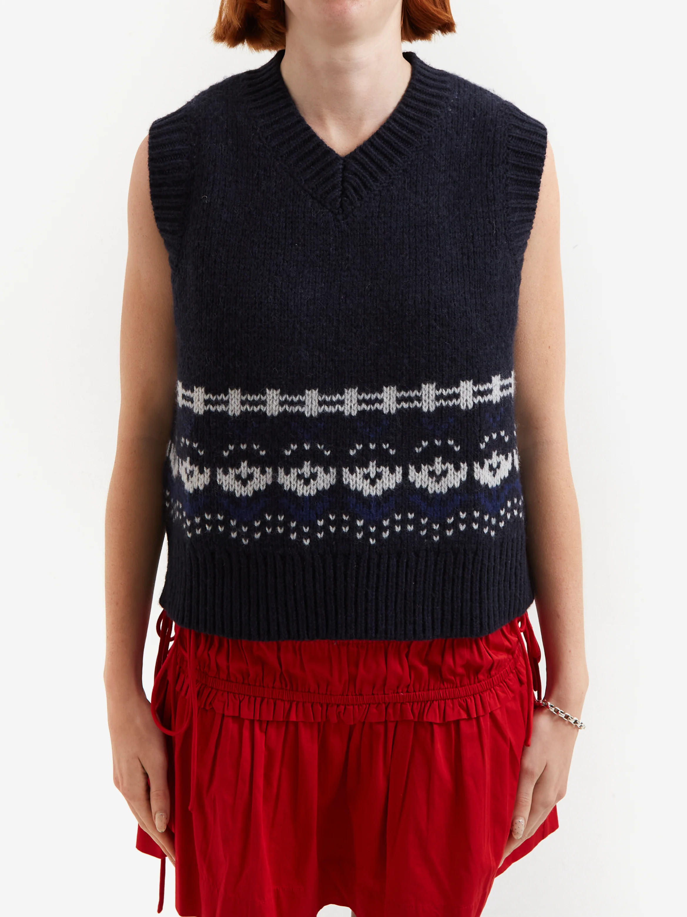 Damson Madder Rhona Lambswool Tank - Navy House