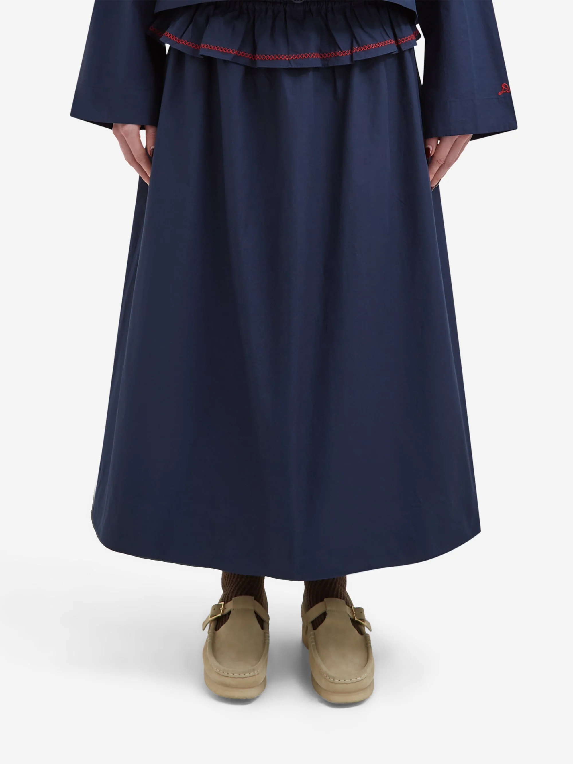 Damson Madder Sigrid Midi Skirt - Navy
