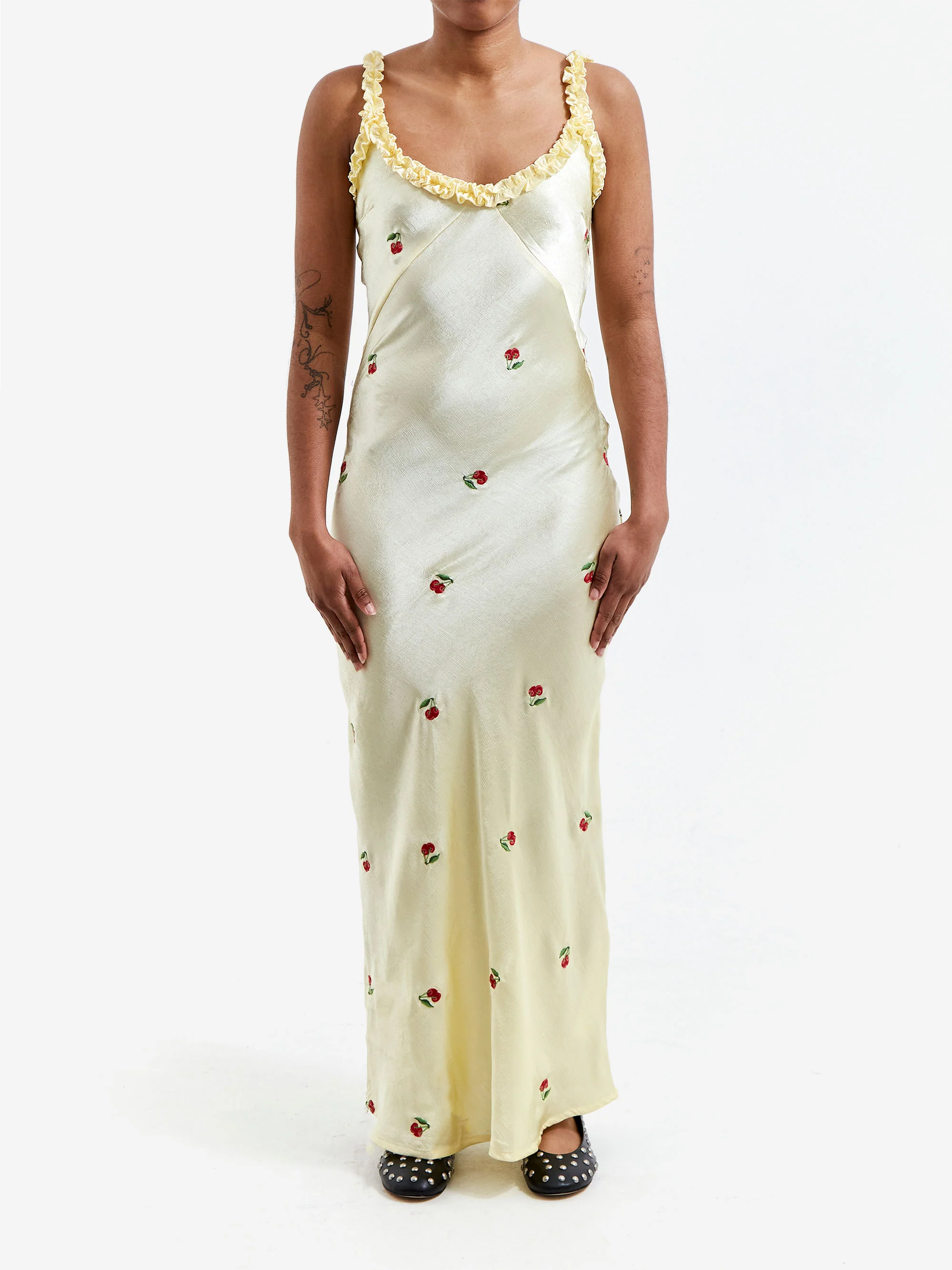 Damson Madder Simone Slip Midi Dress - Butter Yellow