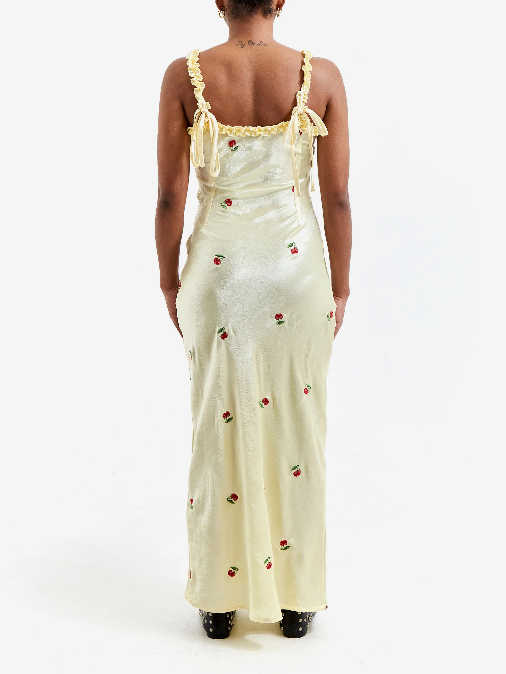 Damson Madder Simone Slip Midi Dress - Butter Yellow - Image 3