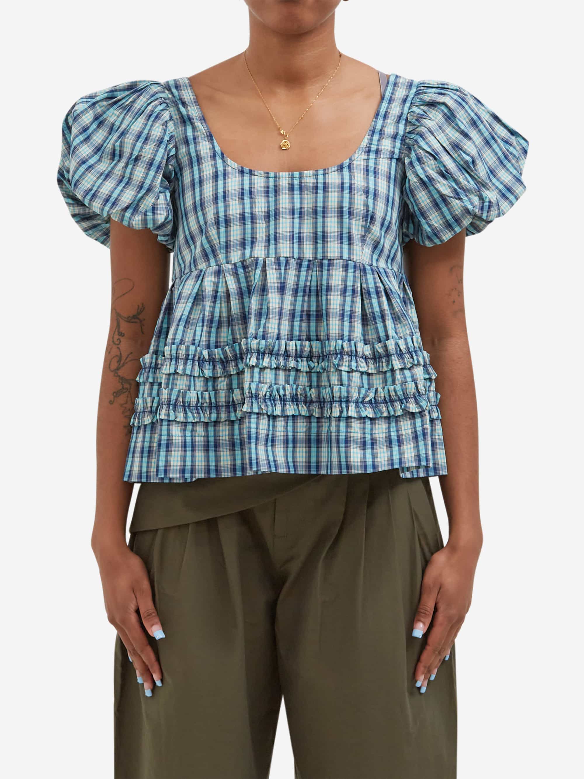 Damson Madder Summer Joy Blouse- Tomboy Check