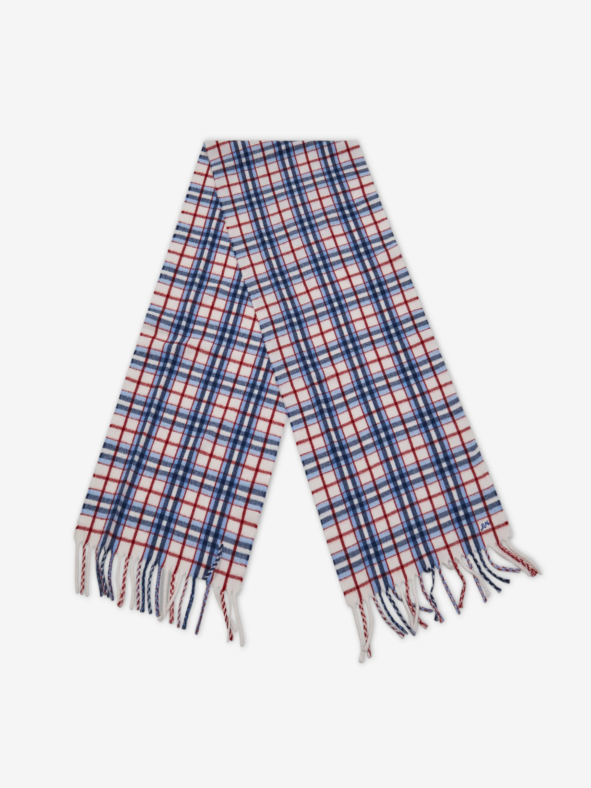 Damson Madder Wool Scarf In Bonnie Check