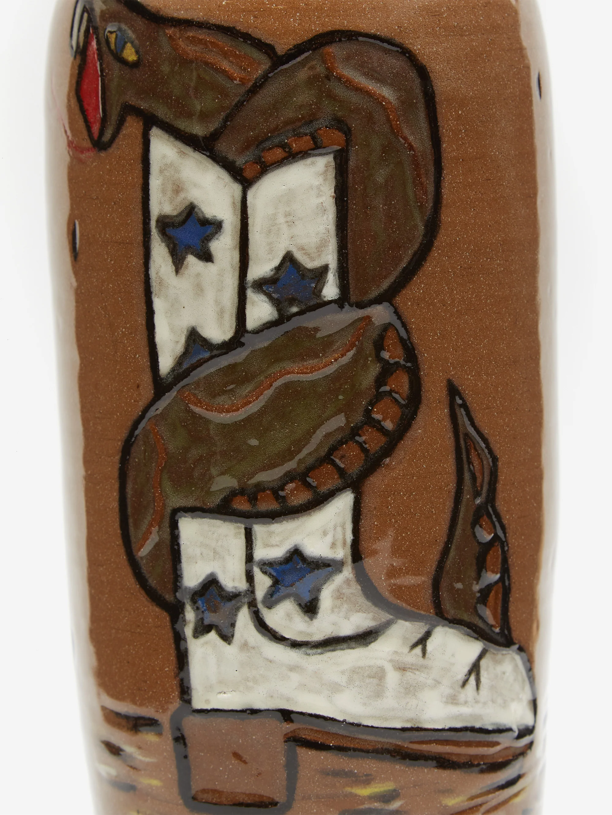 Danny D's Mud Shop Handmade Snake Boot Vase - Brown Clay - Image 2