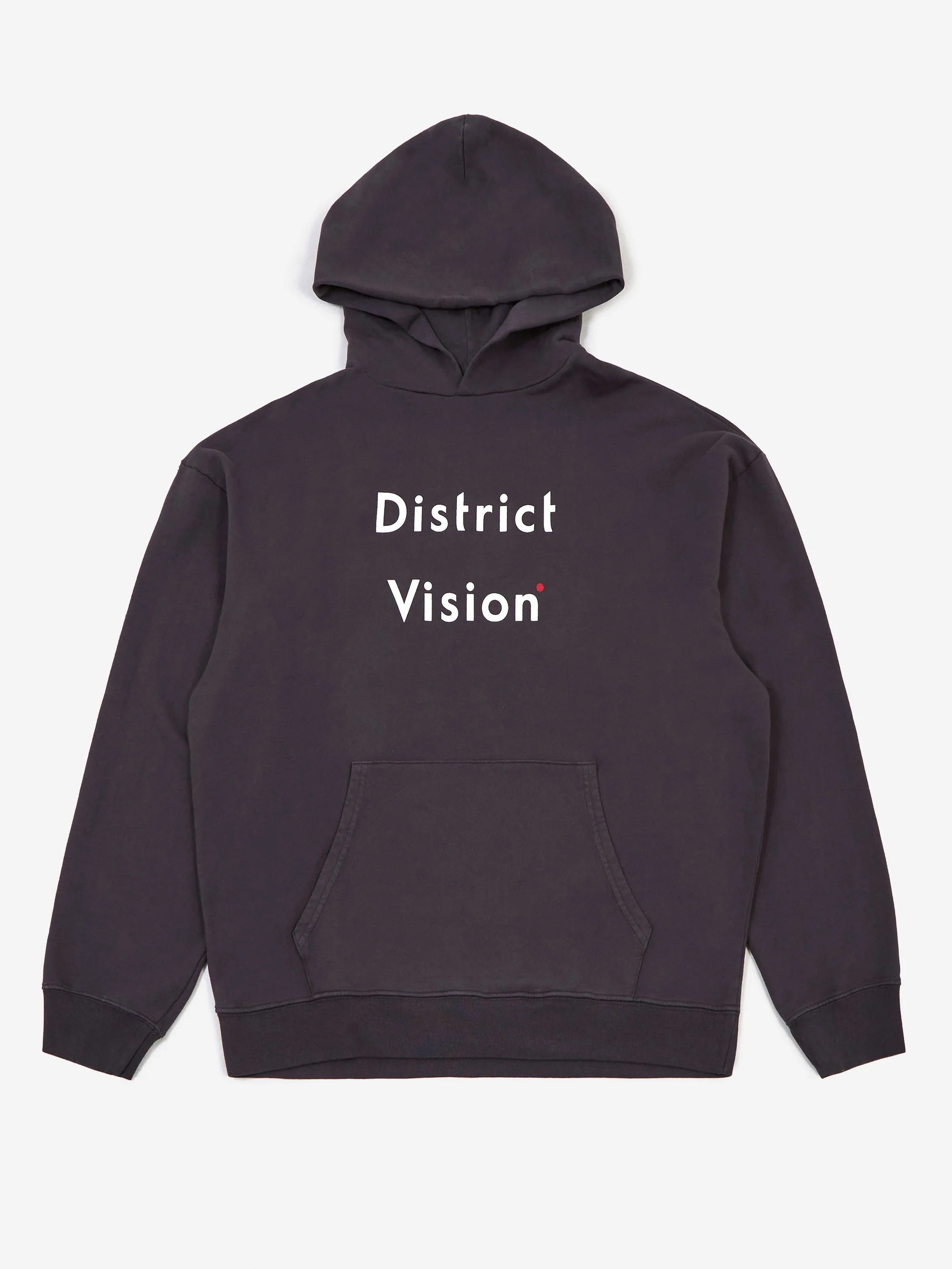 District Vision California Cotton Hoodie - Black Wordmark