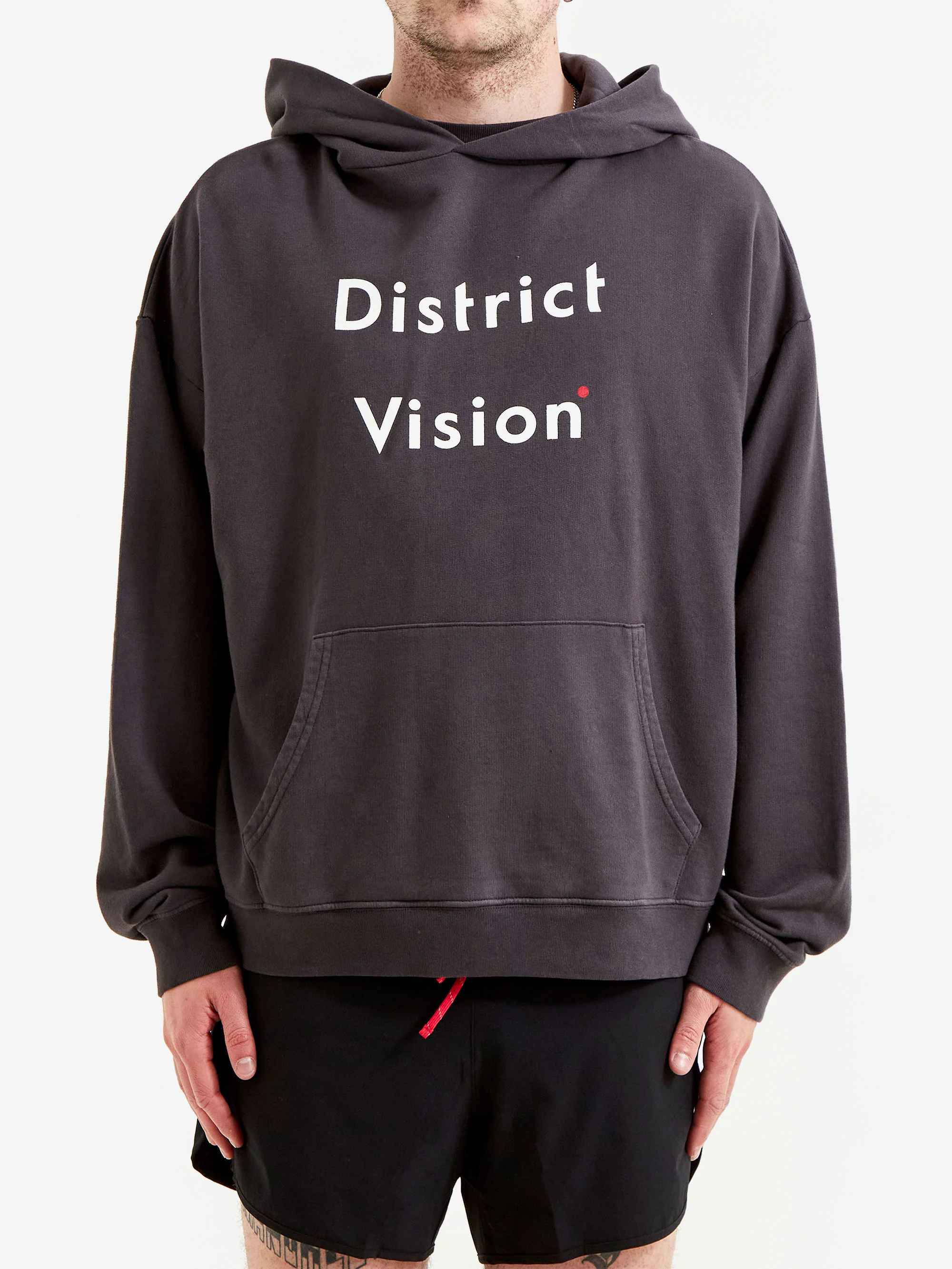 District Vision California Cotton Hoodie - Black Wordmark - Image 2