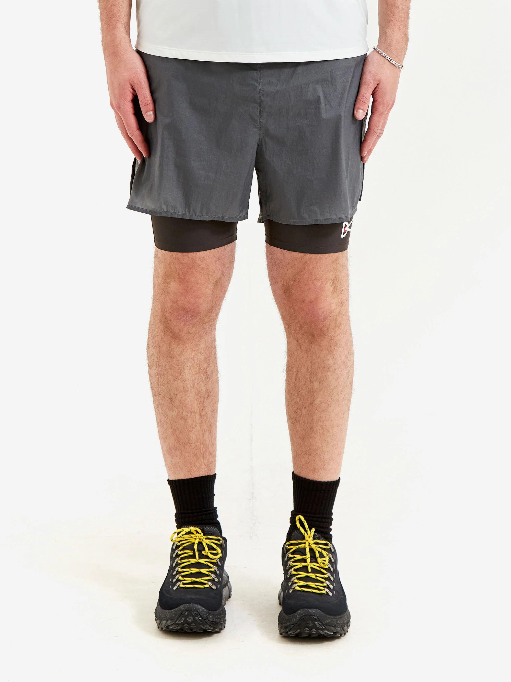 District Vision Ripstop Layered Trail Shorts - Charcoal/Slate Brown - Image 2